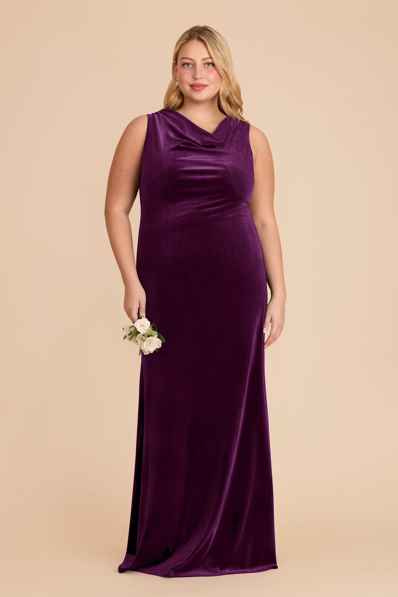 Ruched Velvet Cowl Neck Dress | Fallon Fig