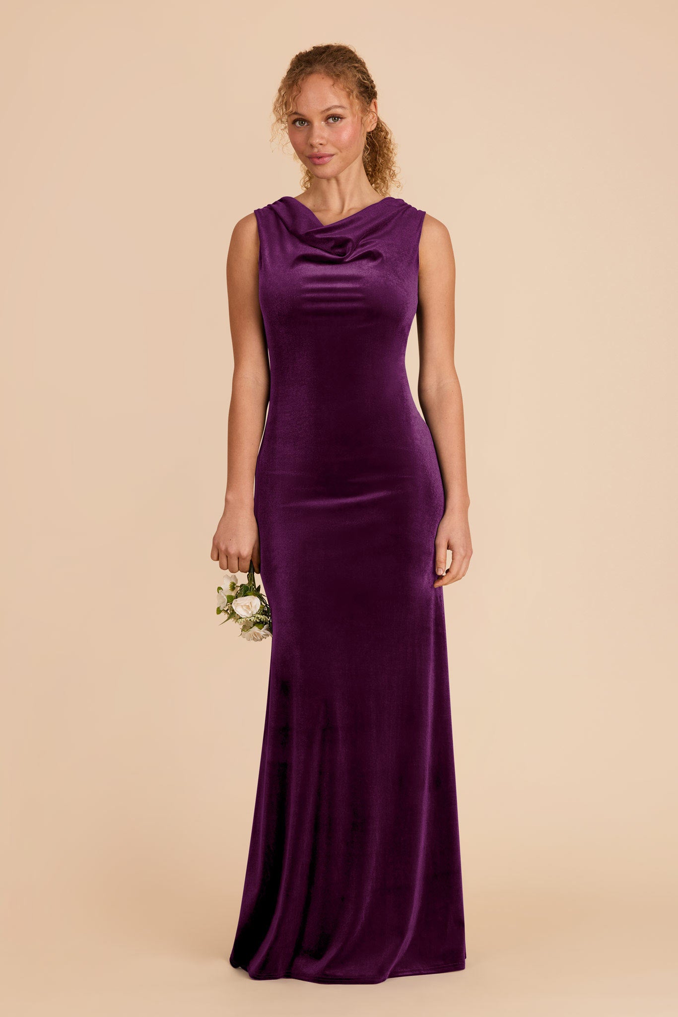 Ruched Velvet Cowl Neck Dress | Fallon Fig