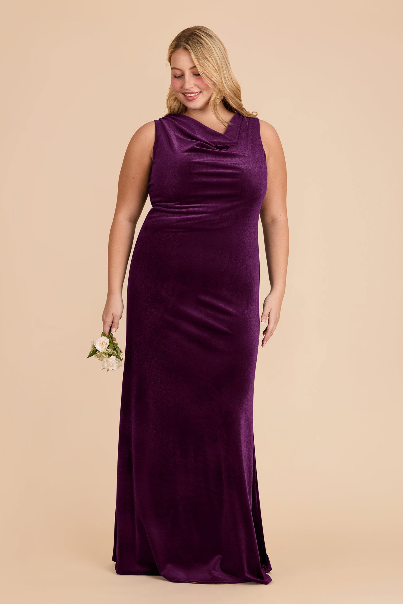 Ruched Velvet Cowl Neck Dress | Fallon Fig