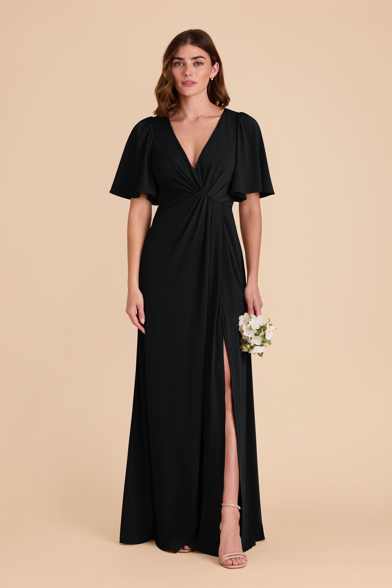 Modest A-Line Knit Dress with Flutter Sleeves | Fatima Luxe