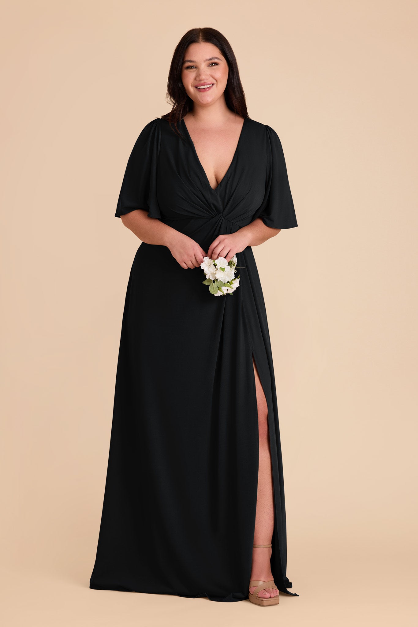 Modest A-Line Knit Dress with Flutter Sleeves | Fatima Luxe