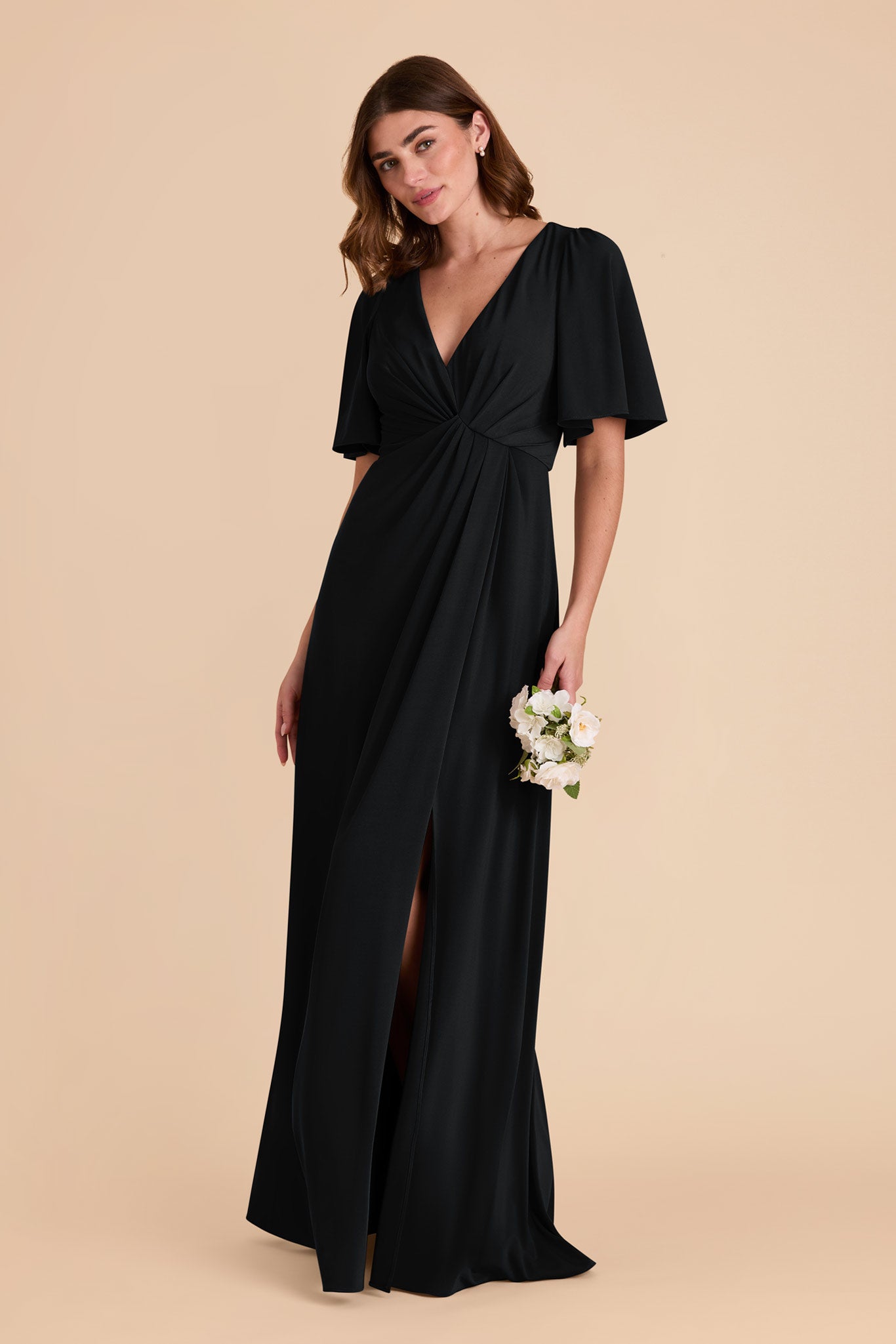 Modest A-Line Knit Dress with Flutter Sleeves | Fatima Luxe