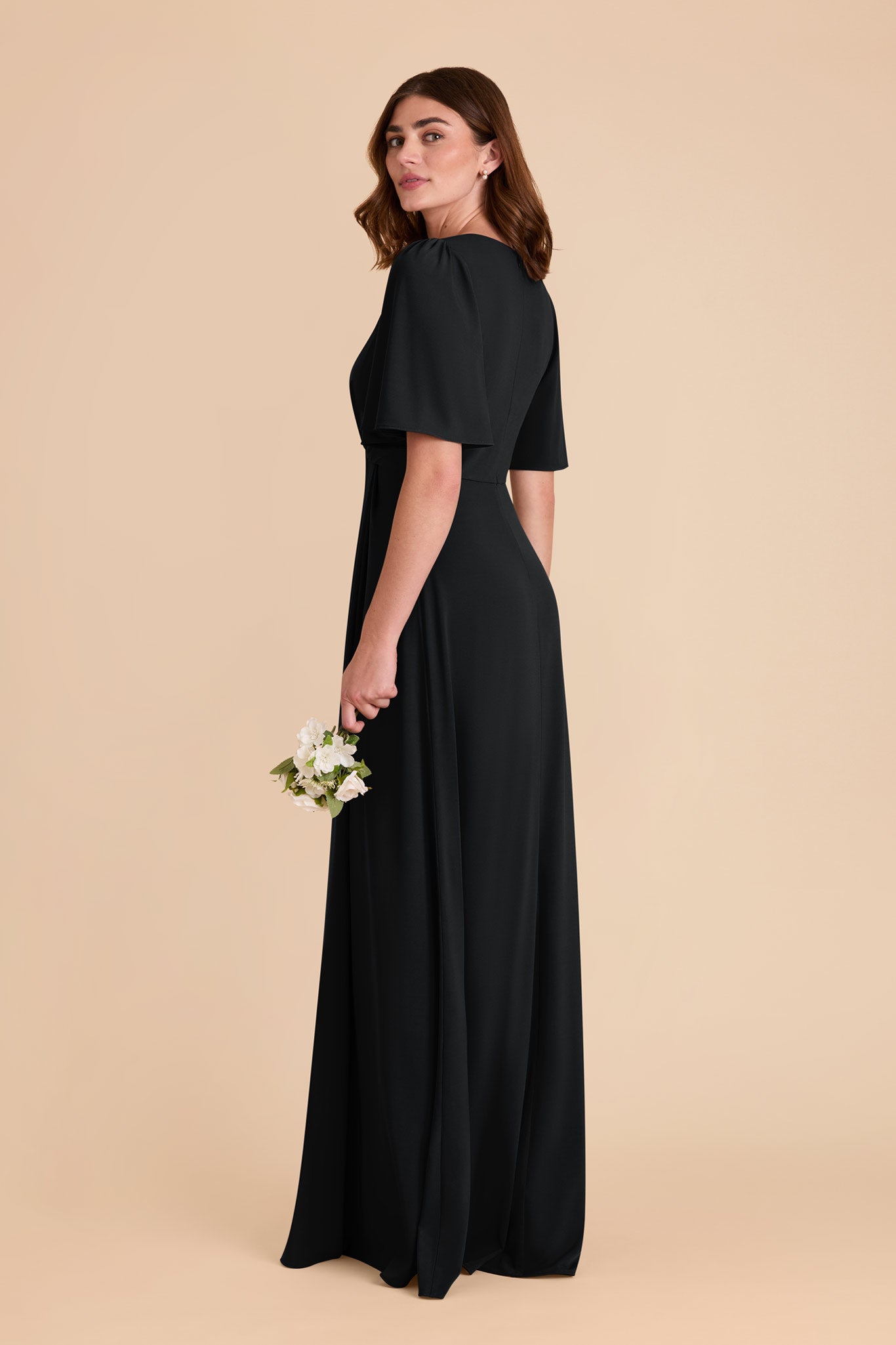 Modest A-Line Knit Dress with Flutter Sleeves | Fatima Luxe