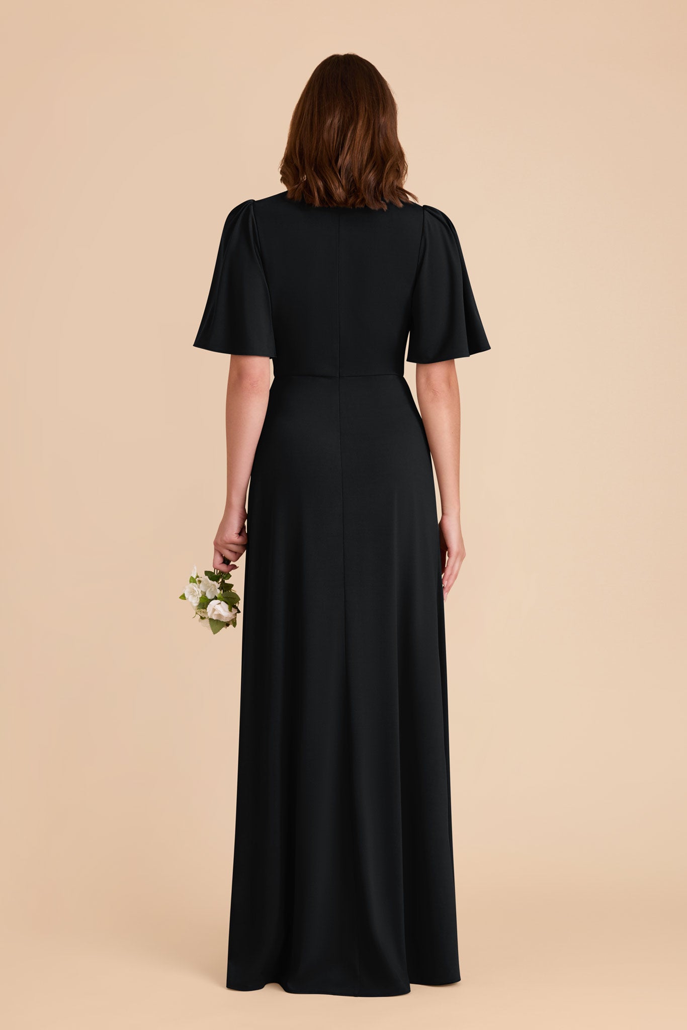 Modest A-Line Knit Dress with Flutter Sleeves | Fatima Luxe