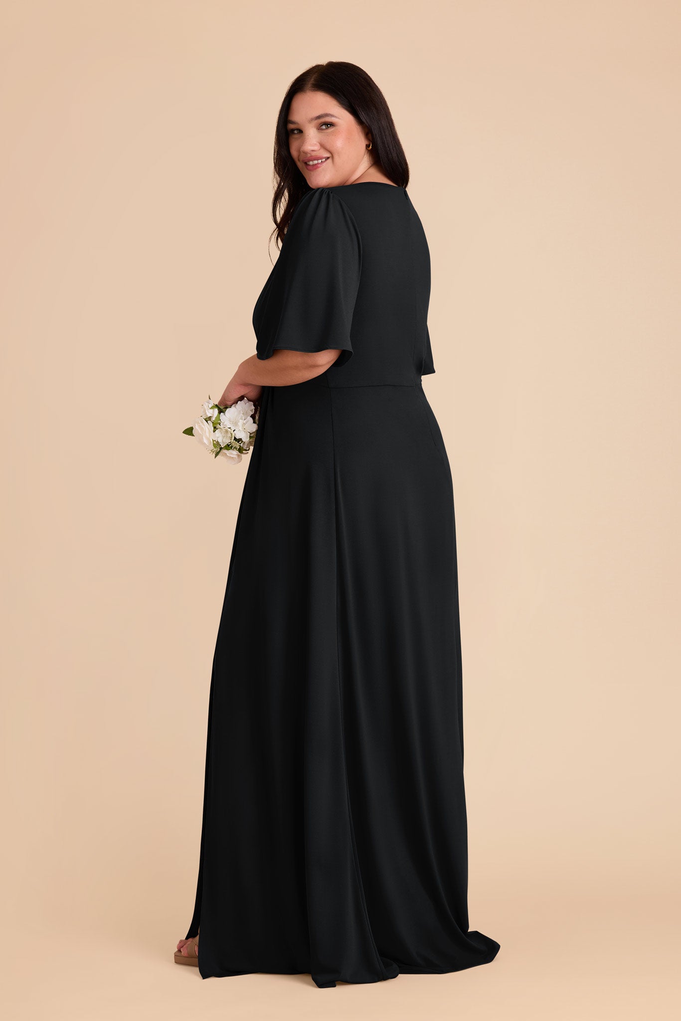 Modest A-Line Knit Dress with Flutter Sleeves | Fatima Luxe