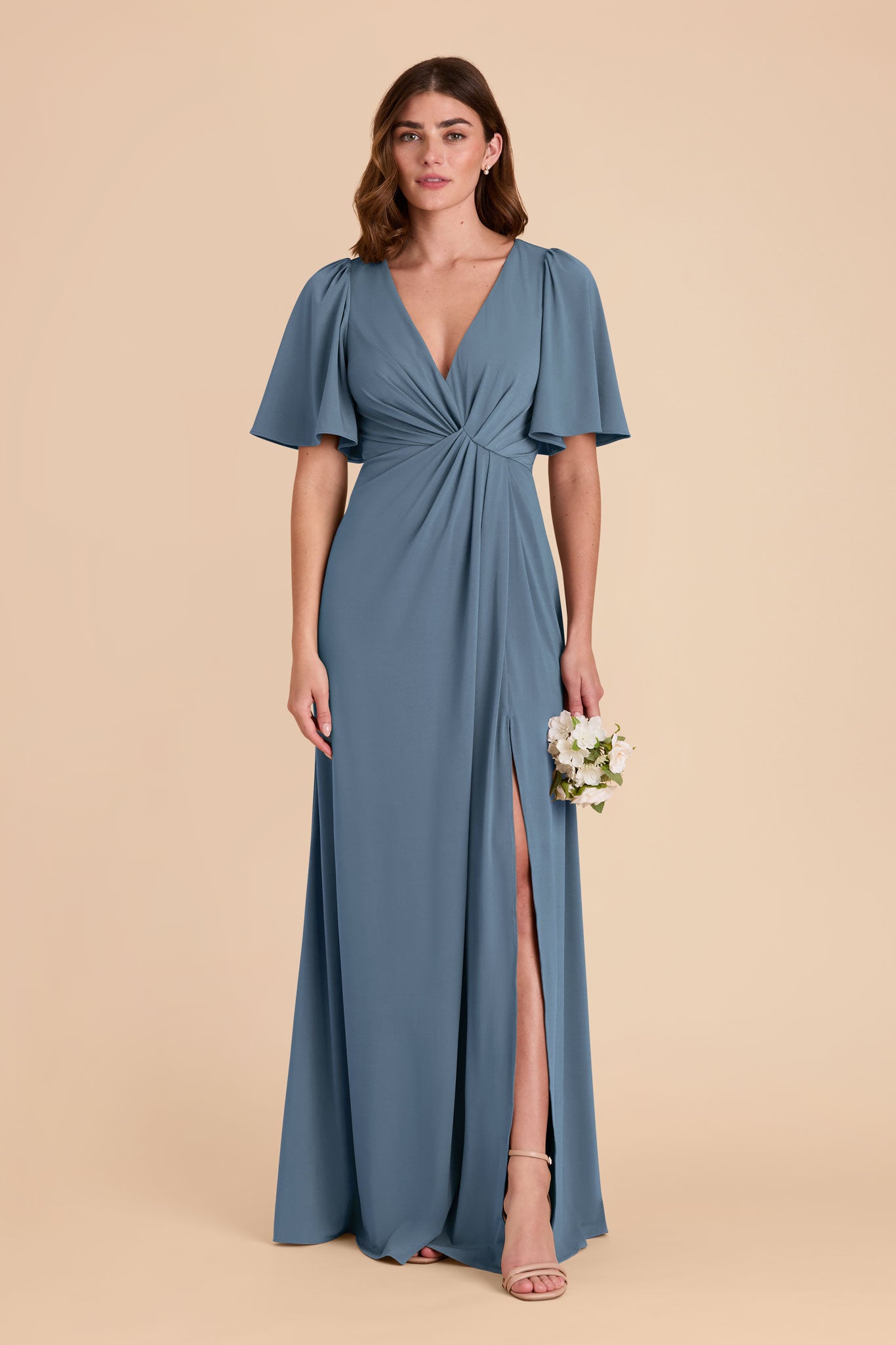 Modest Empire Knit Dress with Flutter Sleeves | Fatima Luxe