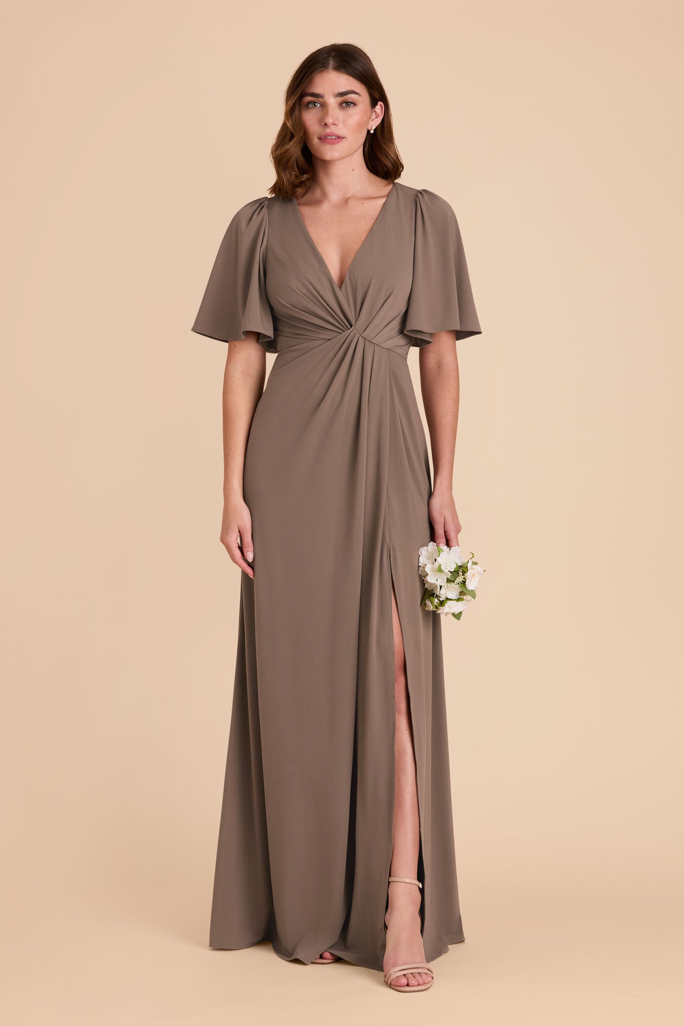 Modest A-Line Knit Dress with Flutter Sleeves | Fatima Luxe