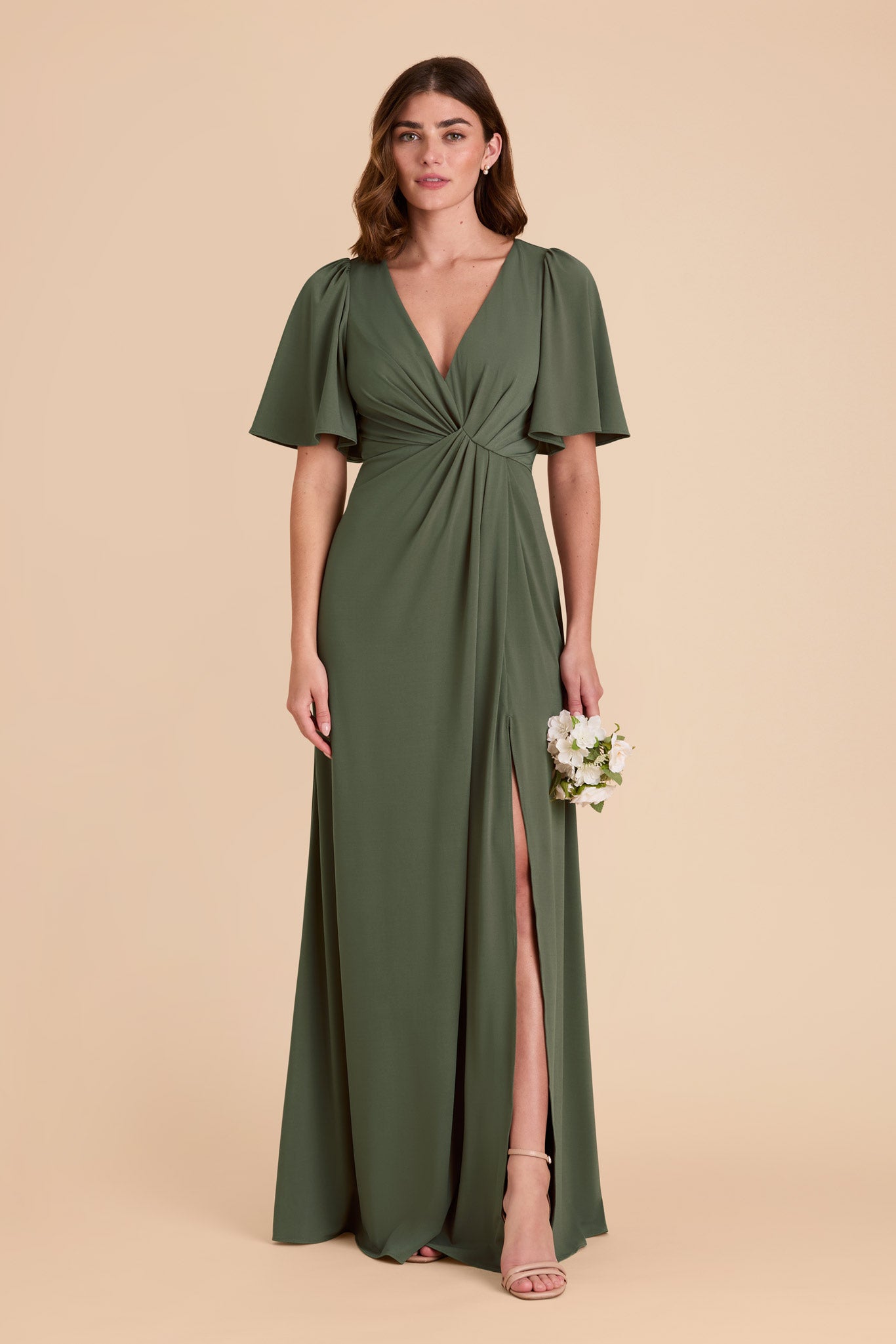 Modest Empire Knit Dress with Flutter Sleeves | Fatima Luxe