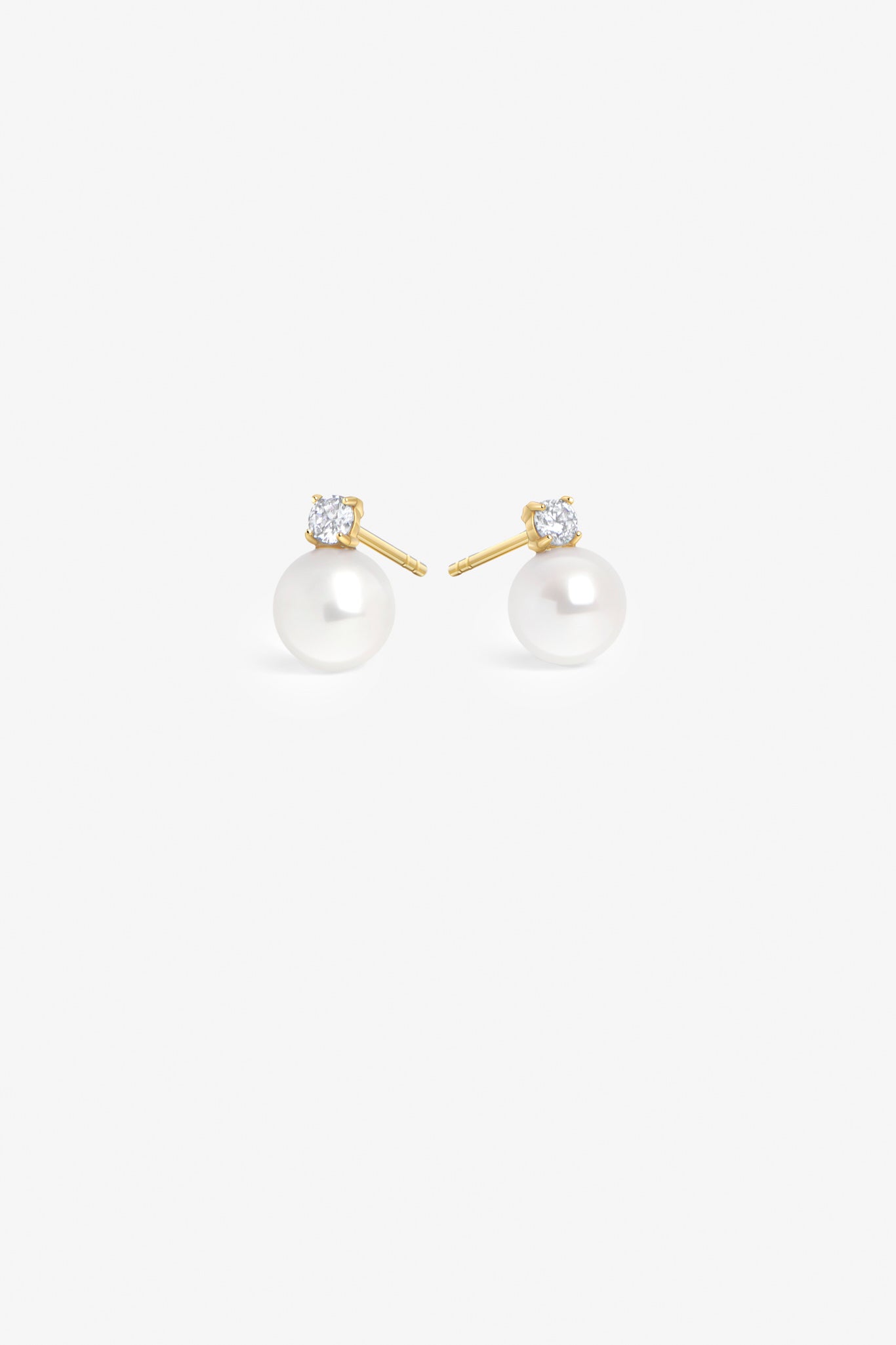 Pearl Stud Earrings with Sparkling Stones for Weddings | Mia Bijoux