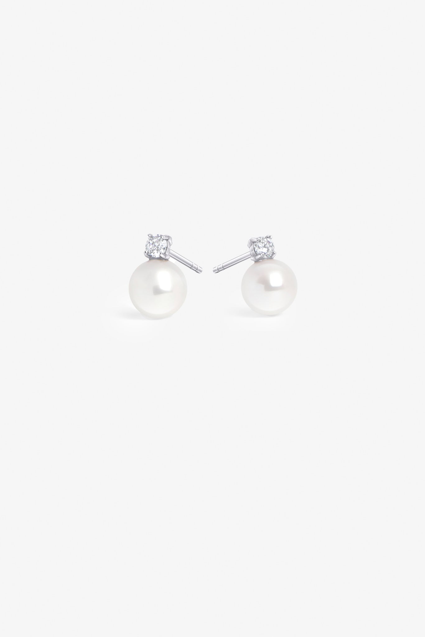 Pearl Stud Earrings with Sparkling Stones for Weddings | Mia Bijoux