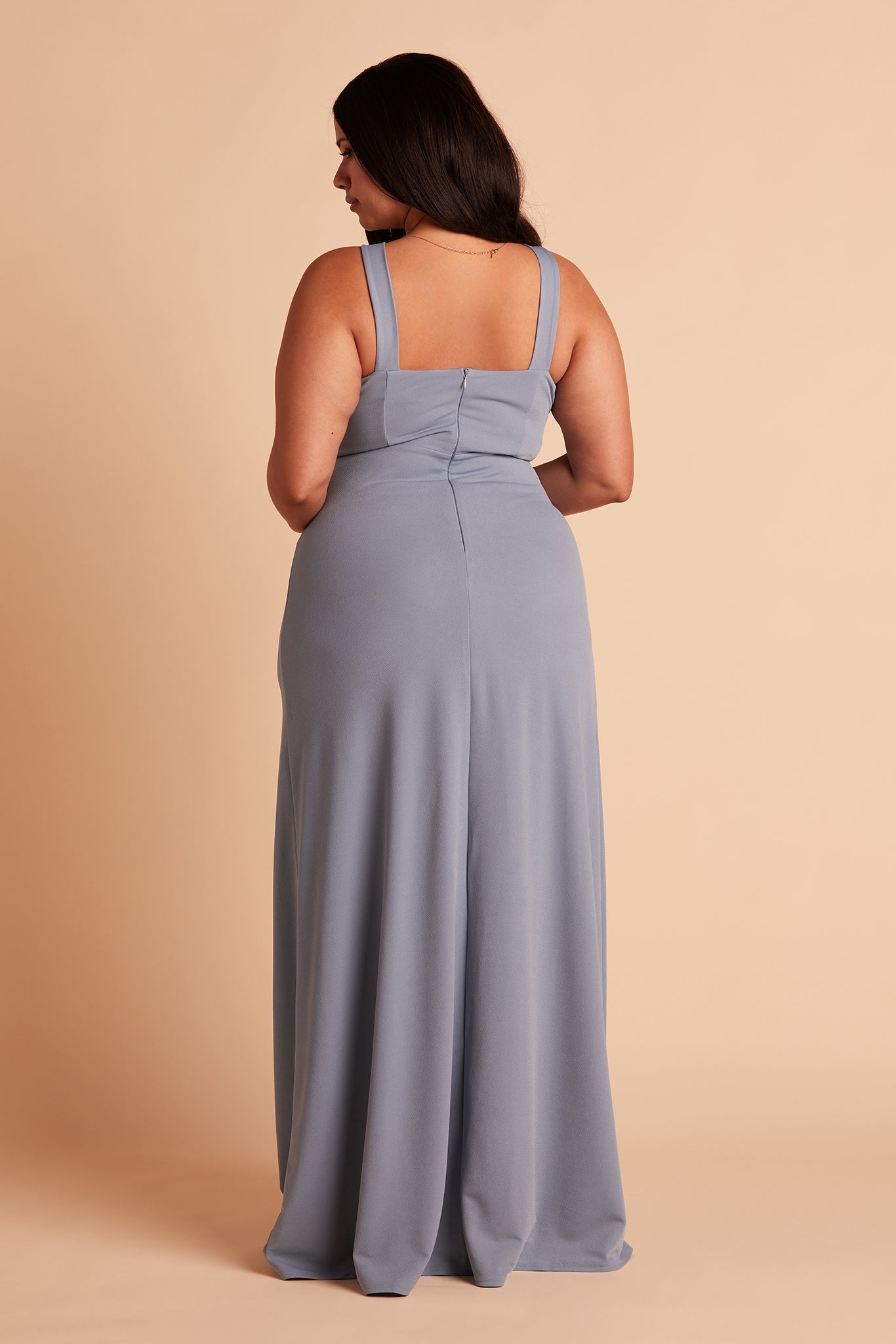 Cross-Front Halter Gown in Dusty Blue | Gene Dress