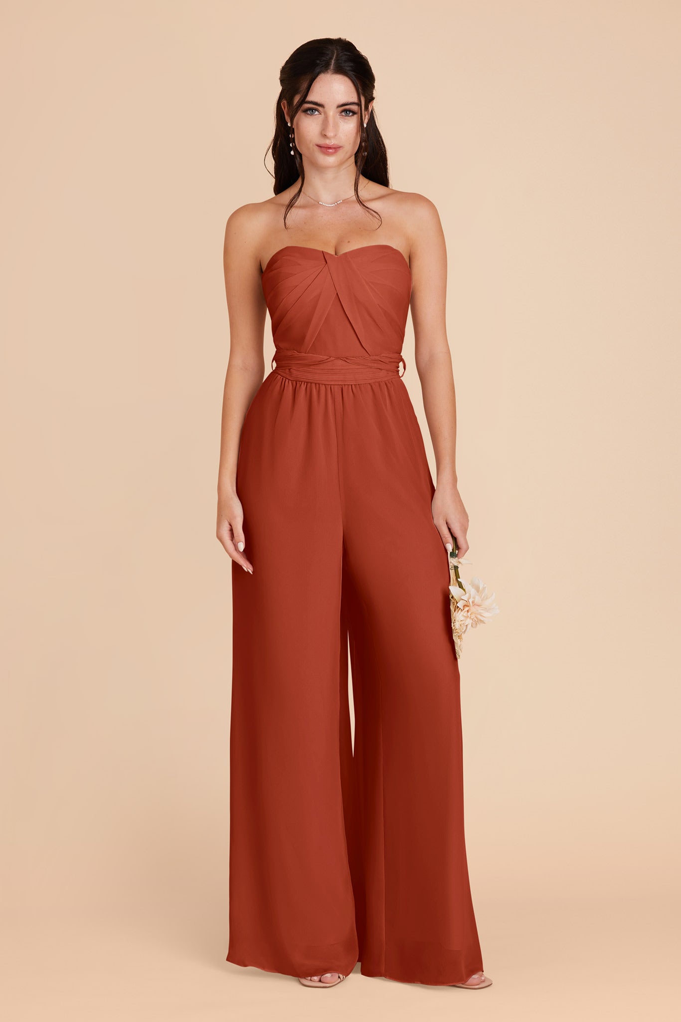 Convertible Wedding Jumpsuit with Adjustable Straps | Gigi - Auburn