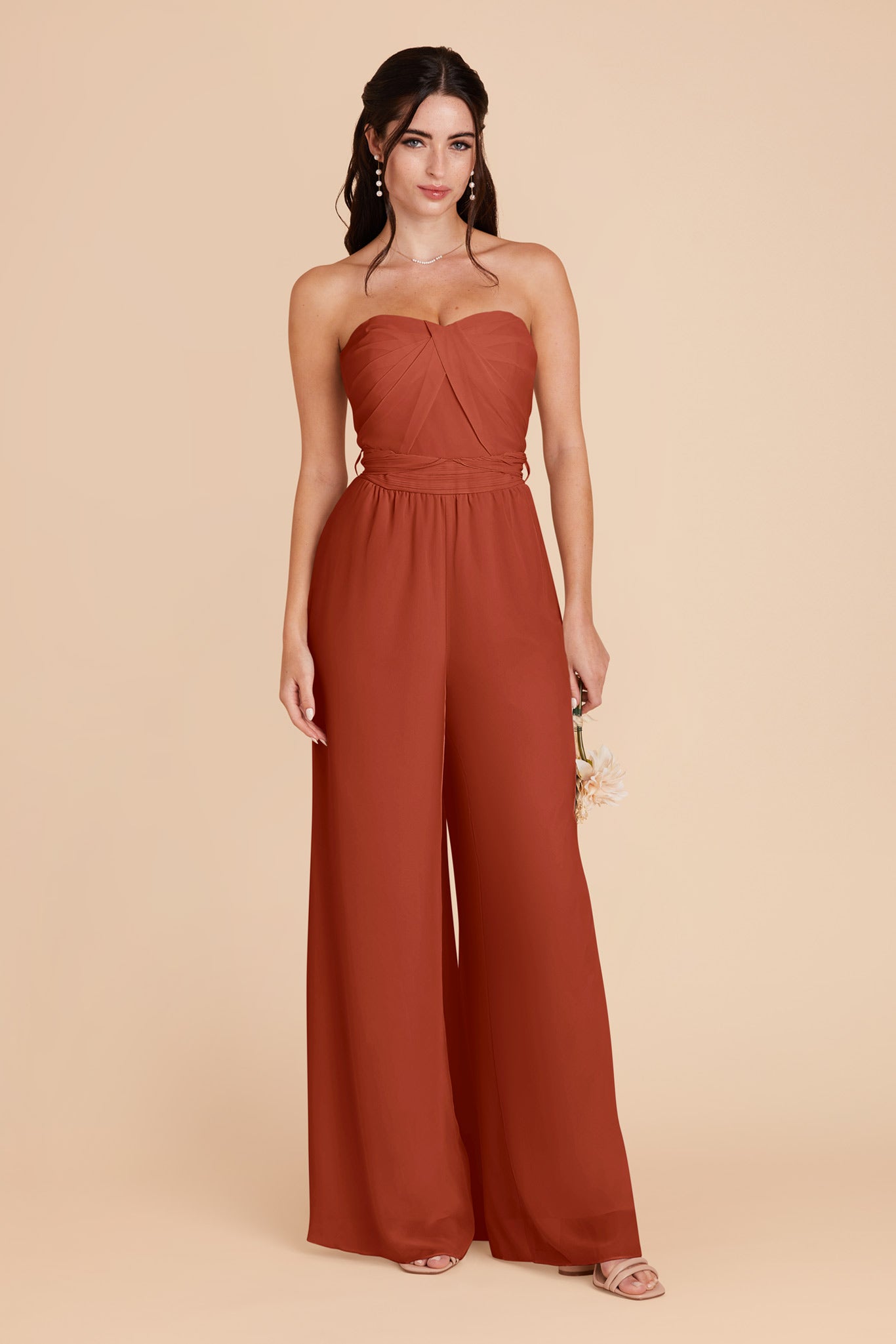 Convertible Wedding Jumpsuit with Adjustable Straps | Gigi - Auburn