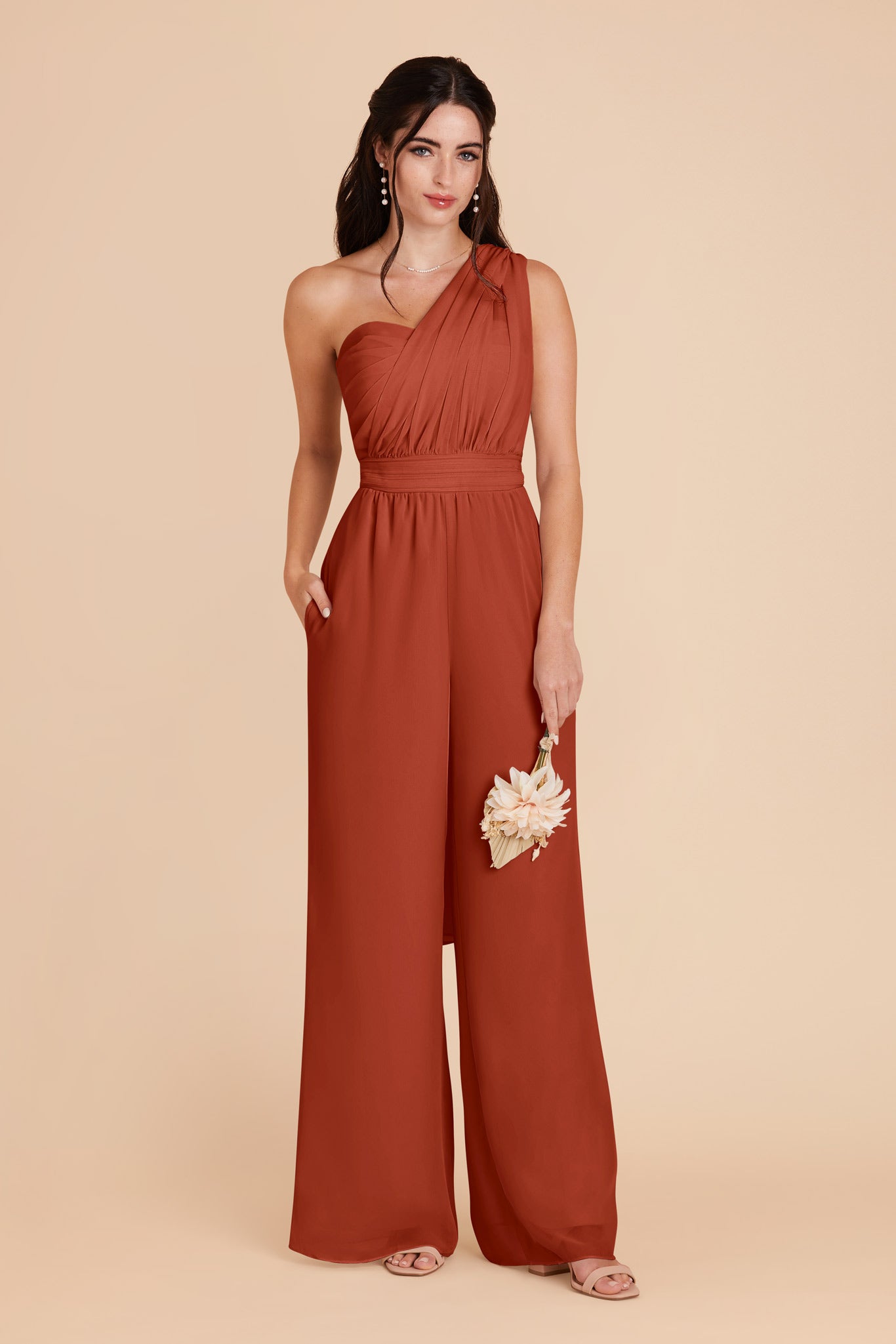 Convertible Wedding Jumpsuit with Adjustable Straps | Gigi - Auburn
