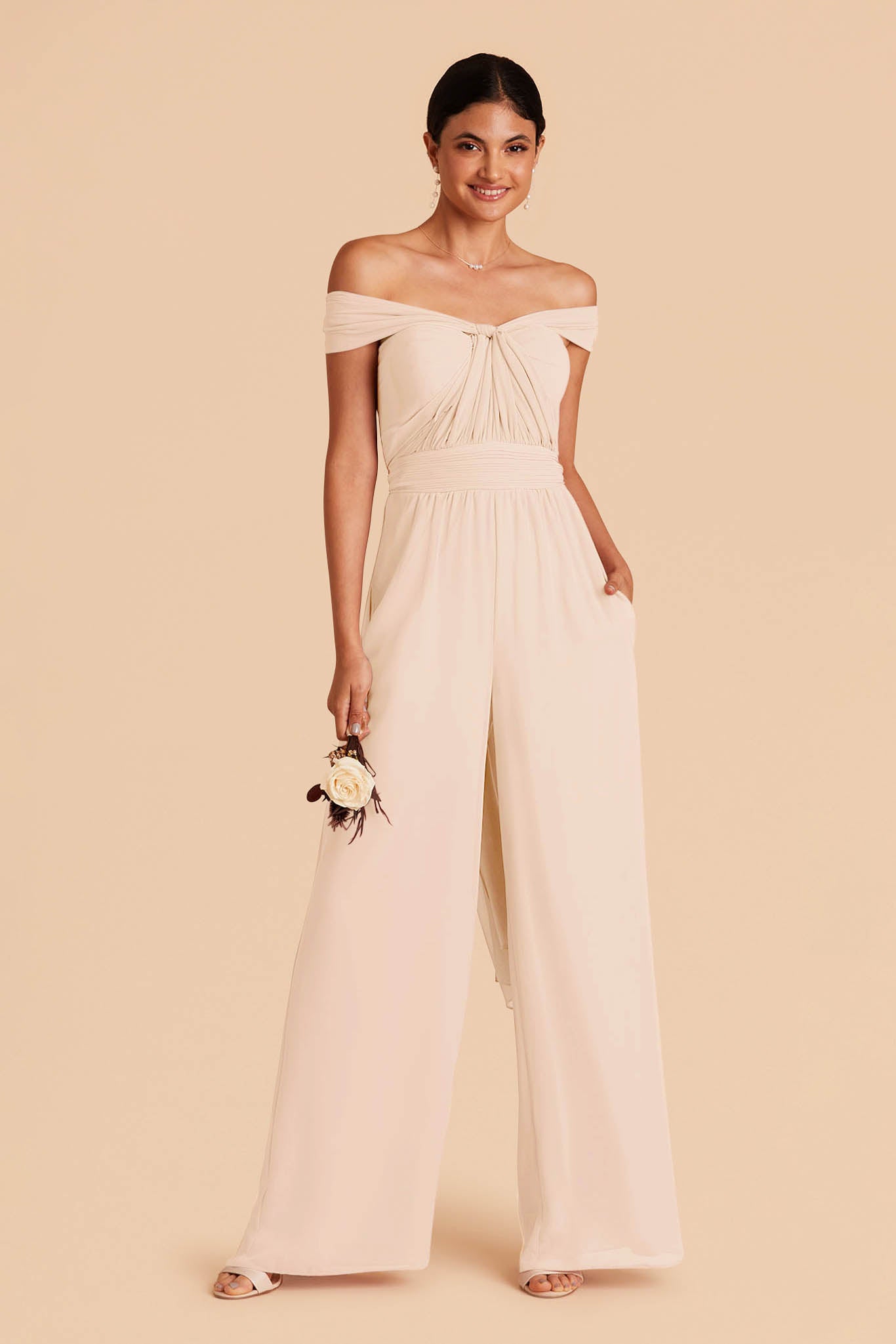 Convertible Wedding Jumpsuit with Adjustable Straps | Birdy Grey
