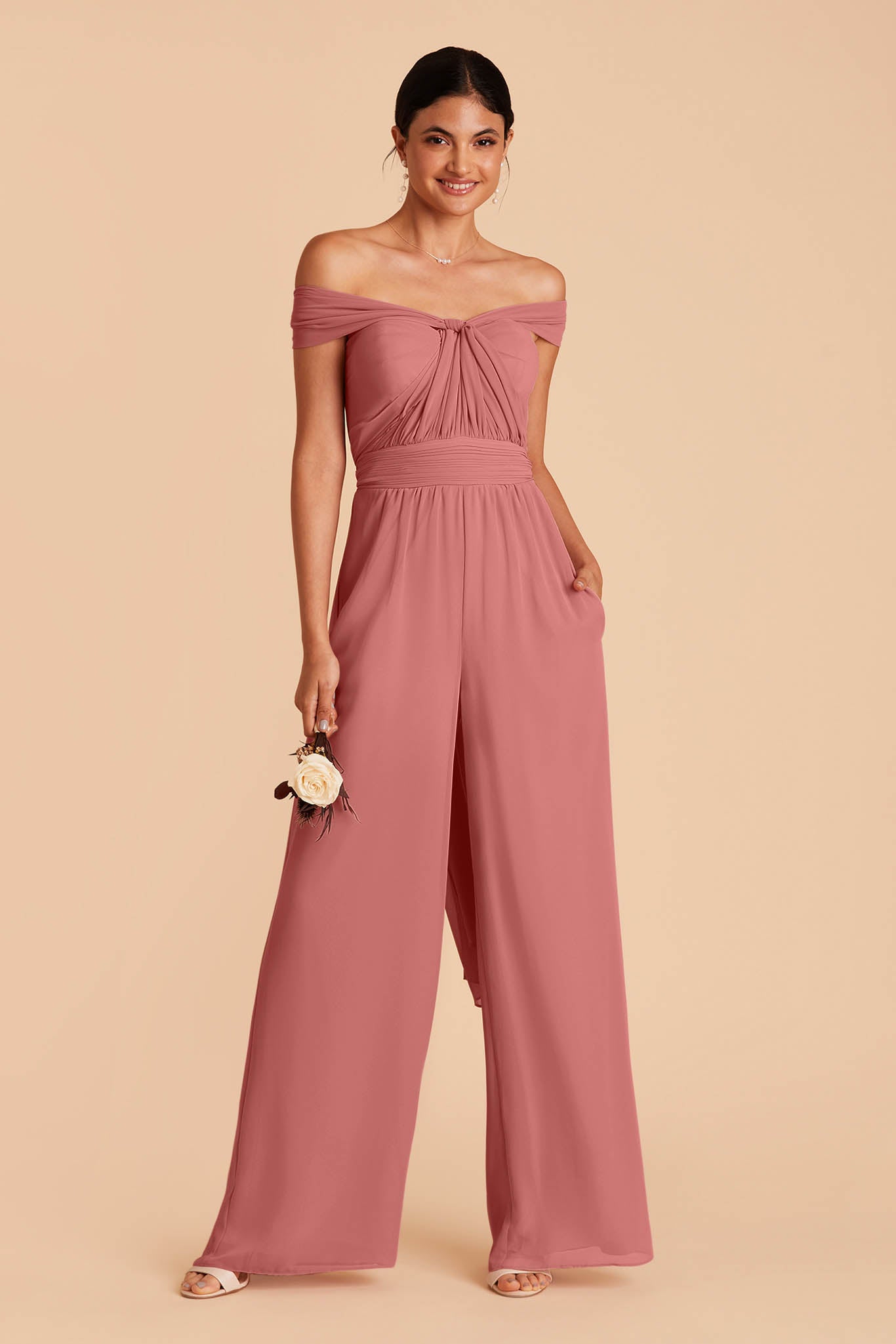 Convertible Wedding Jumpsuit with Adjustable Straps | Birdy Grey