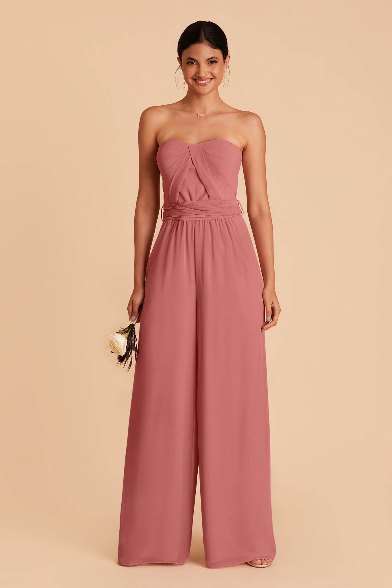 Convertible Wedding Jumpsuit with Adjustable Straps | Birdy Grey