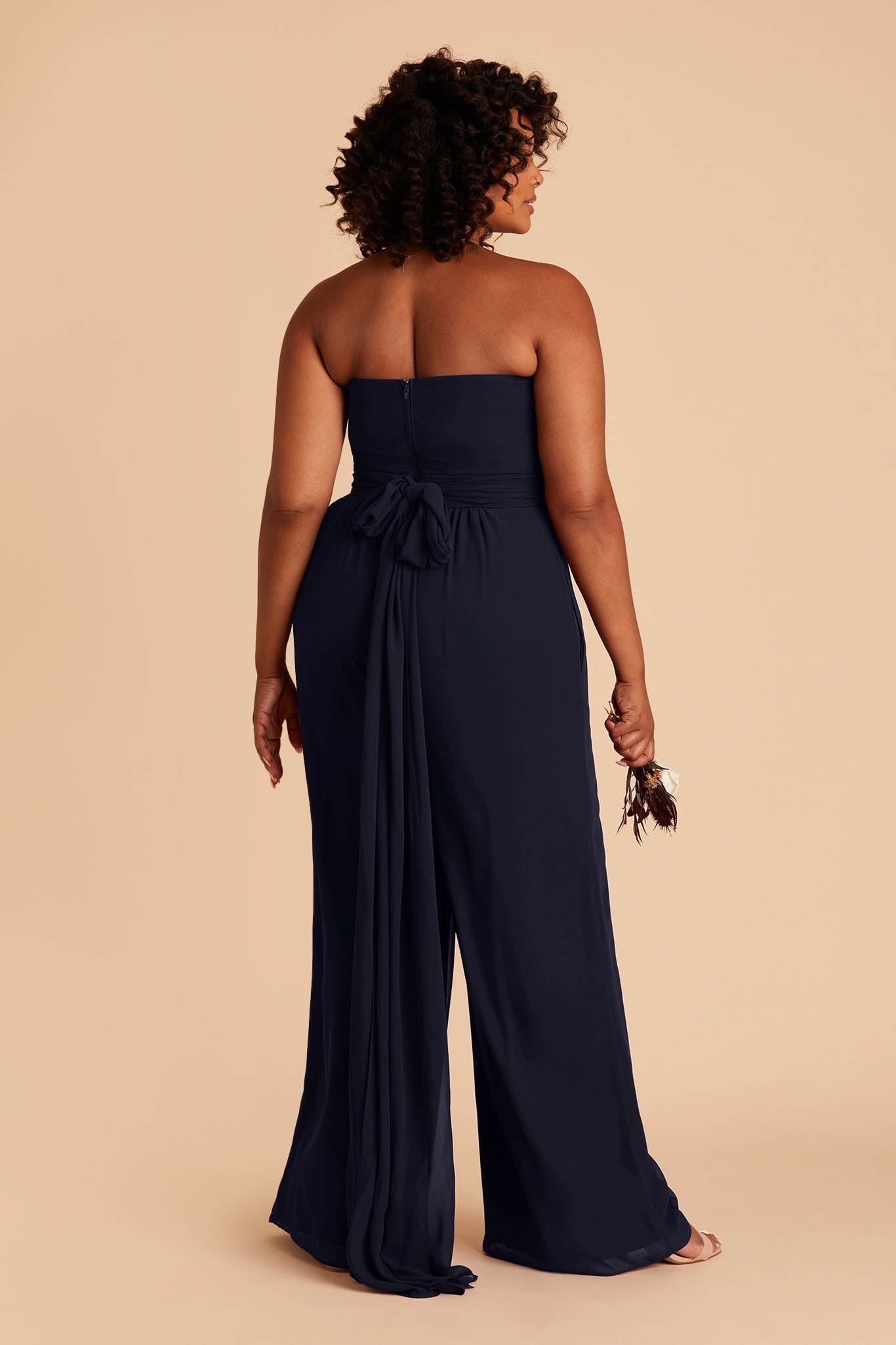 Convertible Jumpsuit for Weddings with Adjustable Straps | Gigi Navy