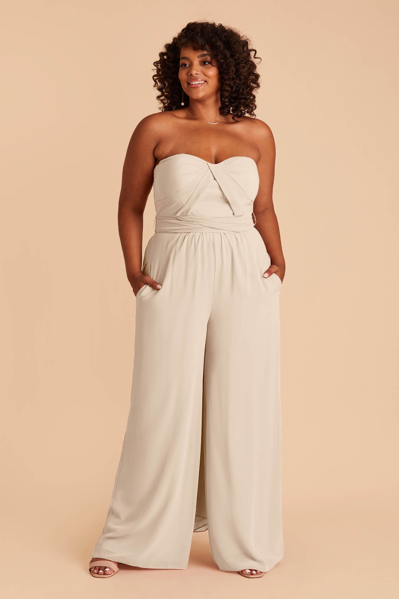 Convertible Wedding Jumpsuit with Adjustable Straps | Birdy Grey