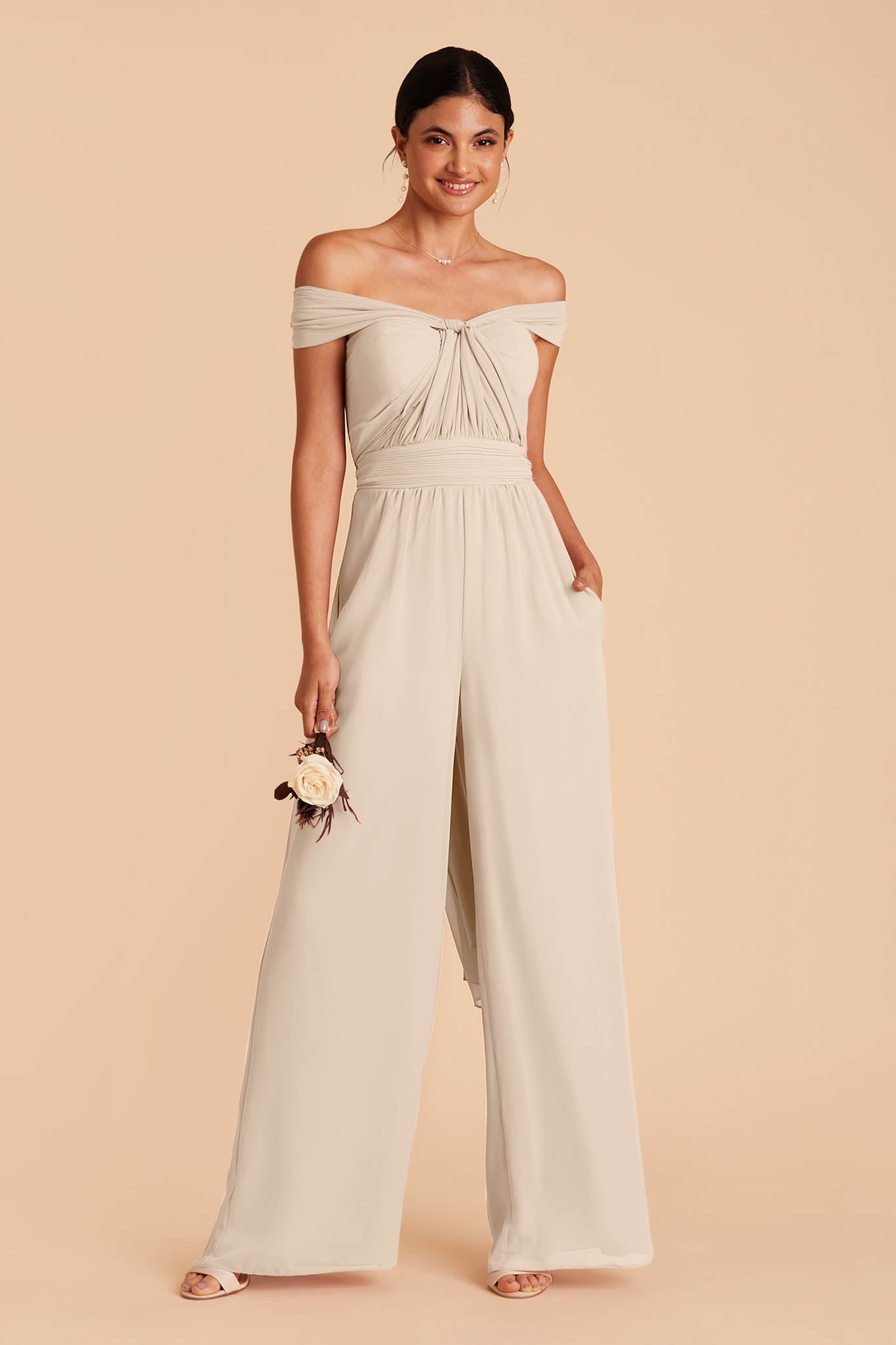 Convertible Wedding Jumpsuit with Adjustable Straps | Birdy Grey