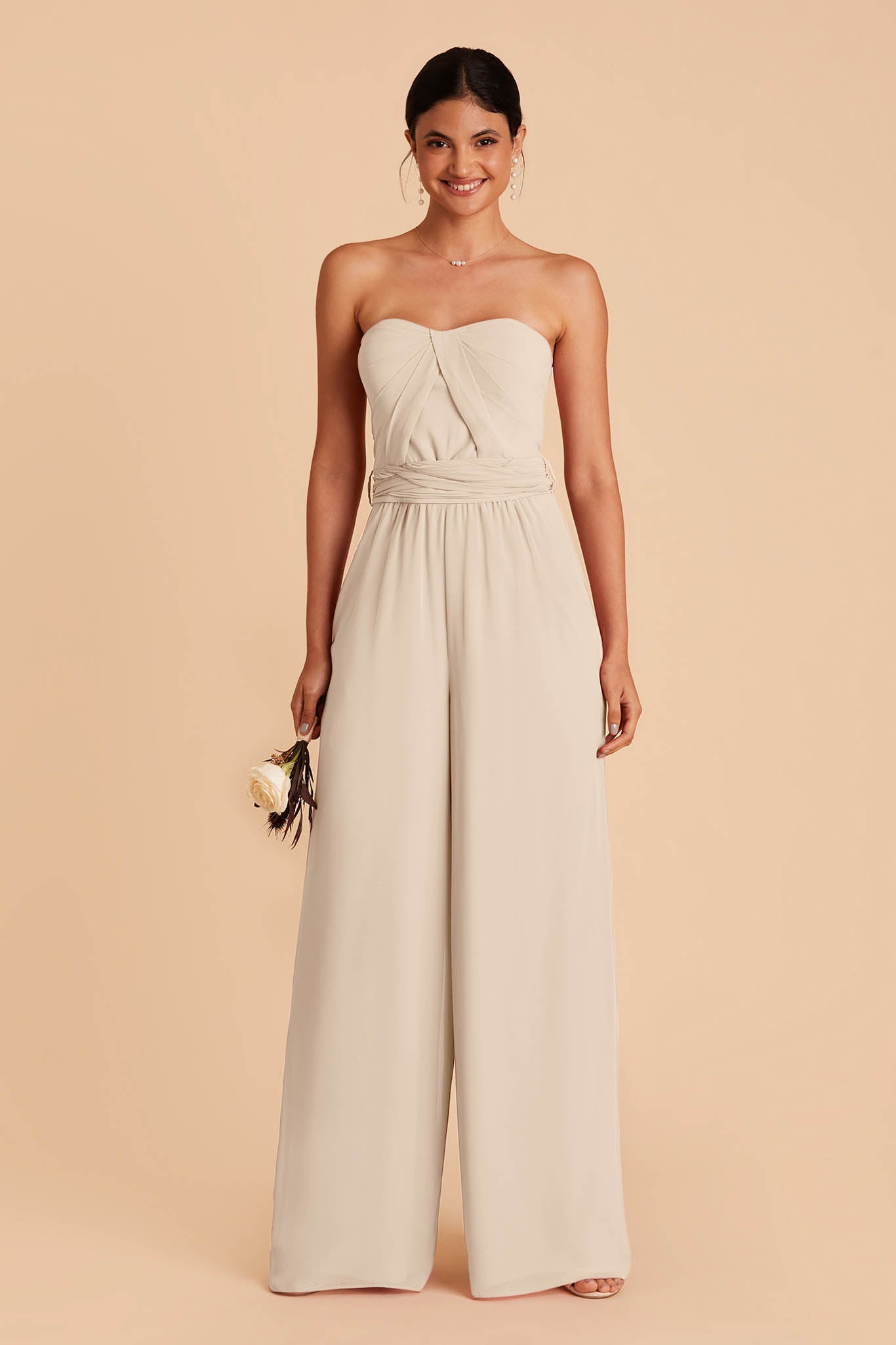 Convertible Wedding Jumpsuit with Adjustable Straps | Birdy Grey