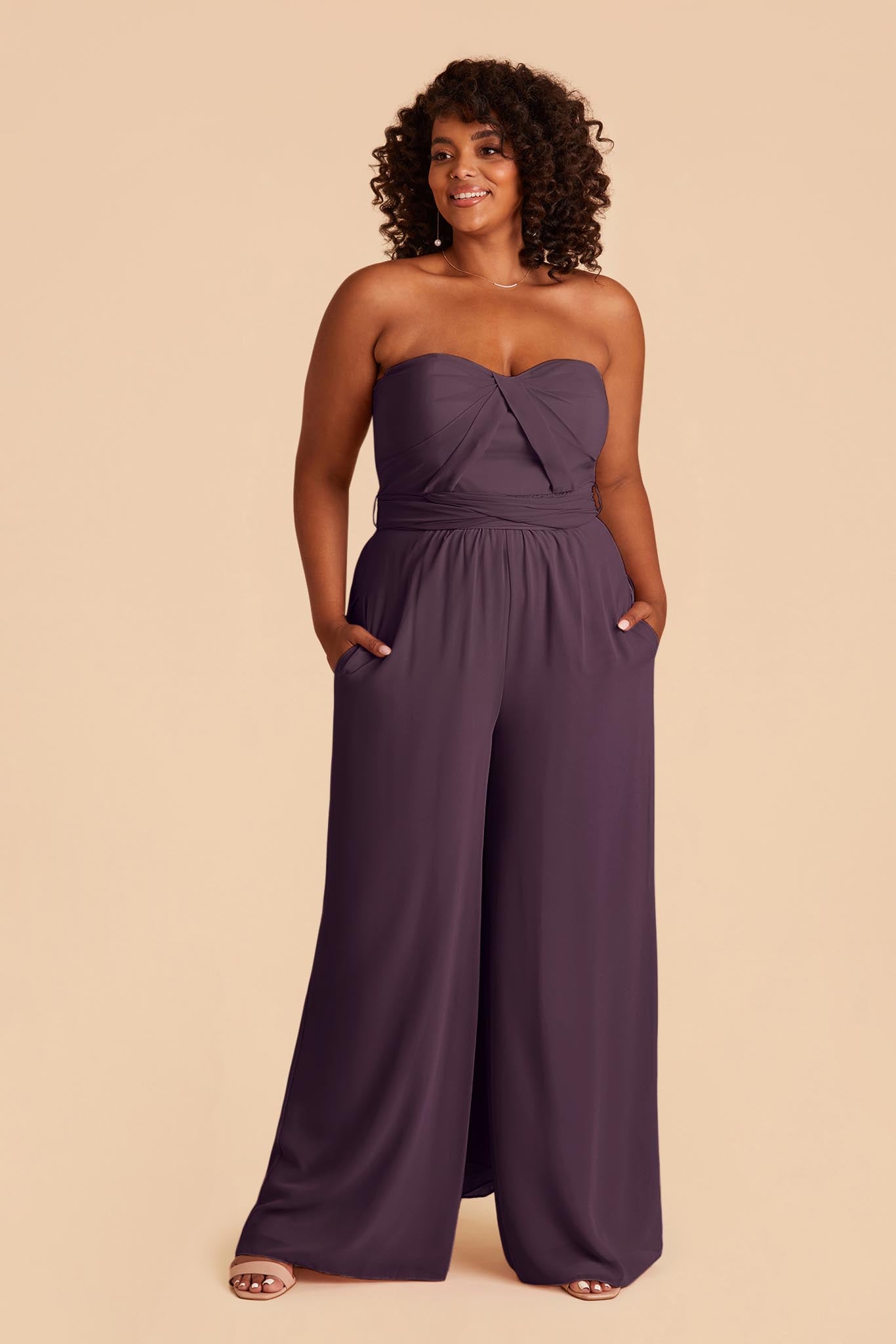 Convertible Wedding Jumpsuit with Adjustable Straps | Birdy Grey