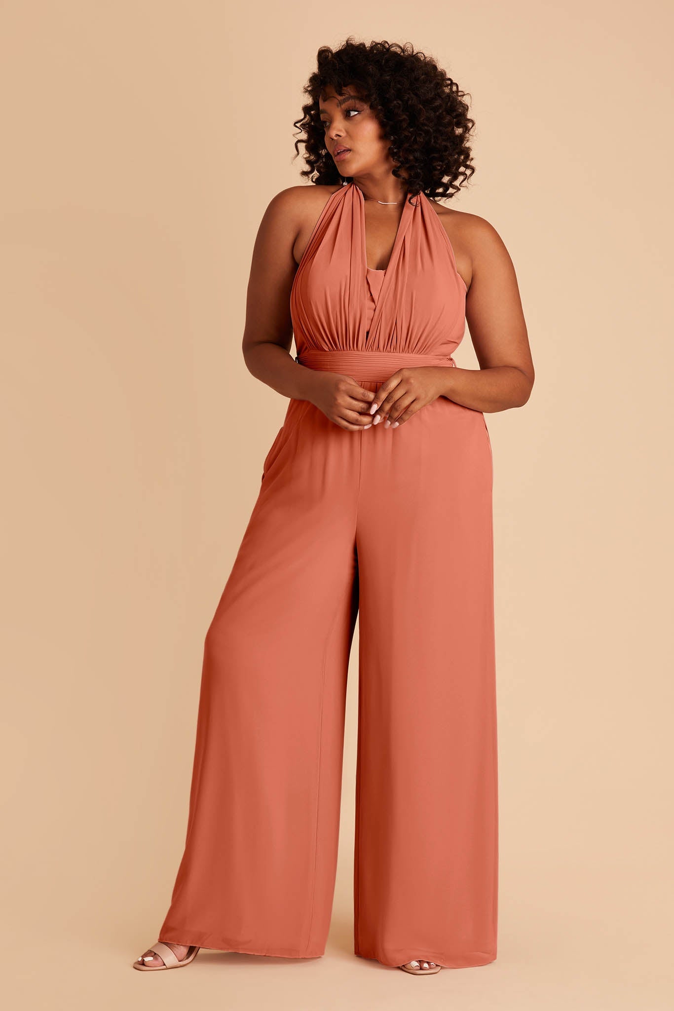 Convertible Wedding Jumpsuit with Adjustable Straps | Gigi - Terracotta