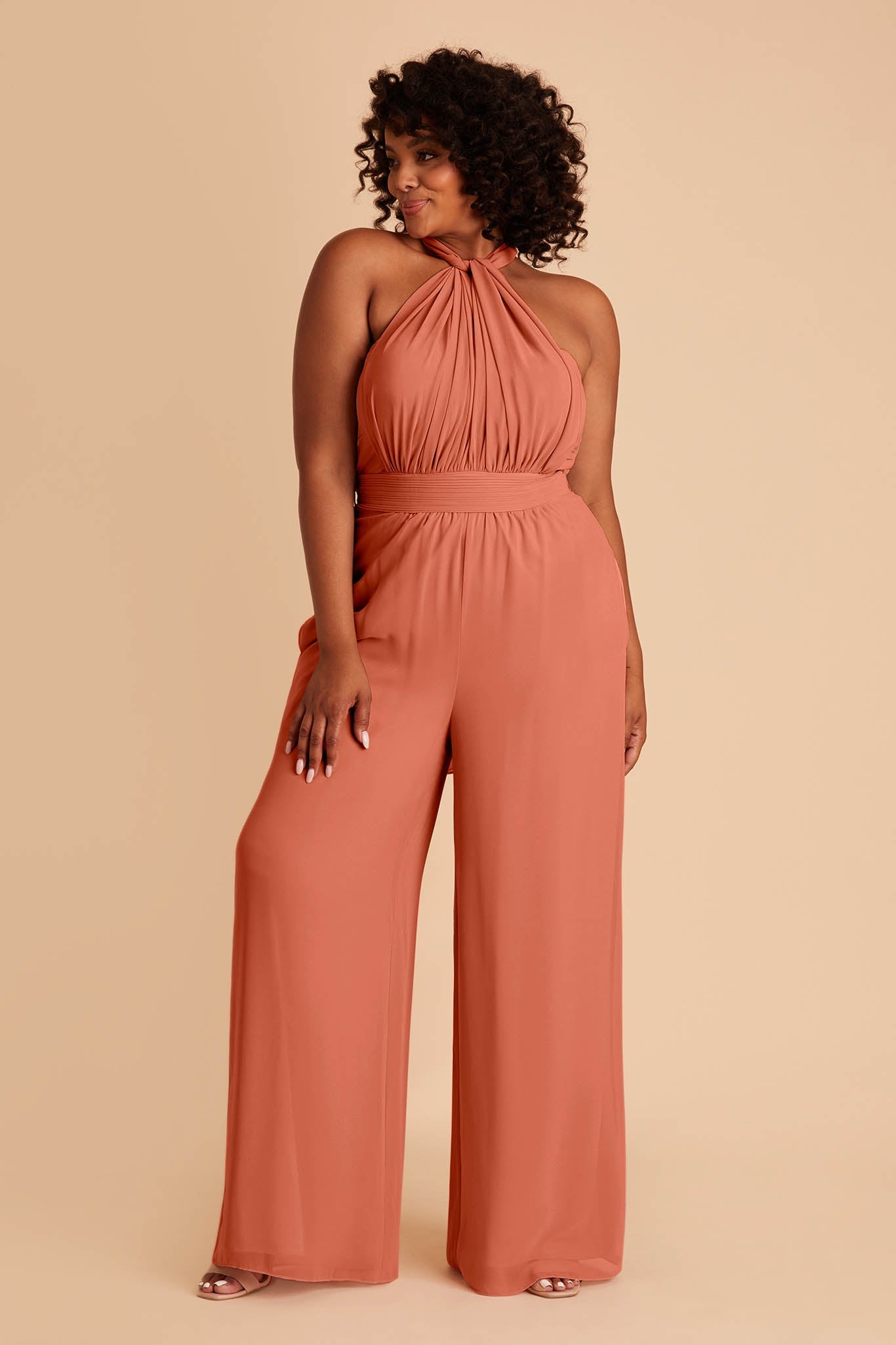 Convertible Wedding Jumpsuit with Adjustable Straps | Gigi - Terracotta