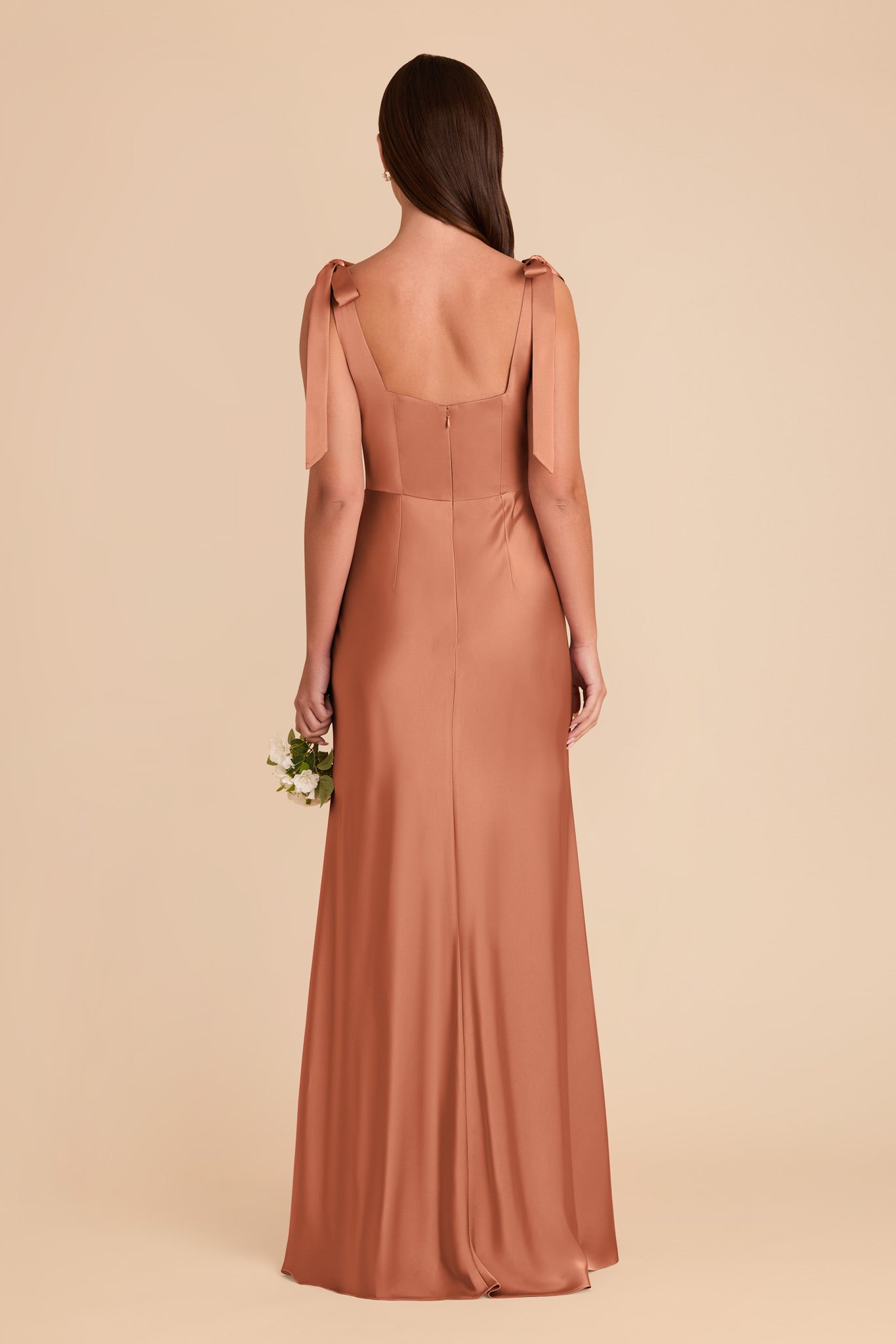 Convertible Satin Dress with Bows | Alex Terracotta