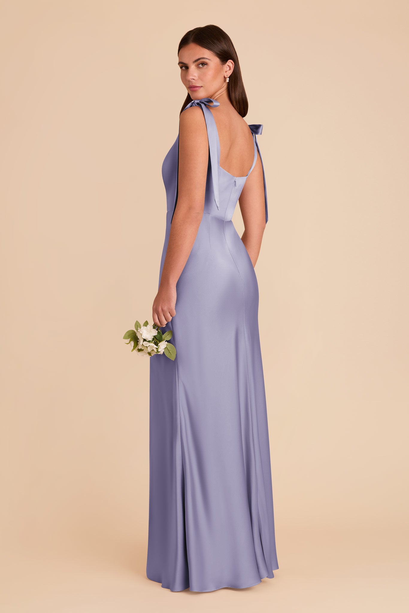 Convertible Satin Dress with Bows | Alex Wisteria