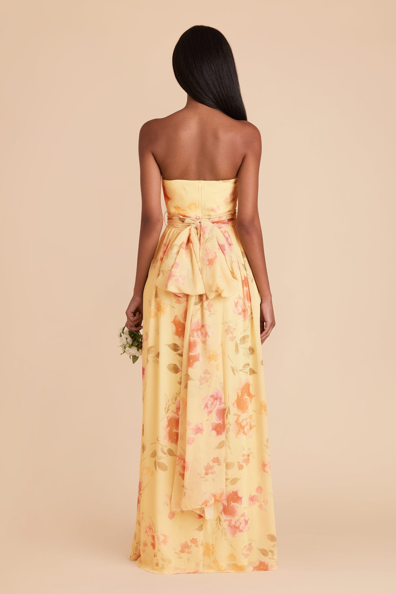 Convertible Bridesmaid Dress in Pale Yellow Floral | Grace