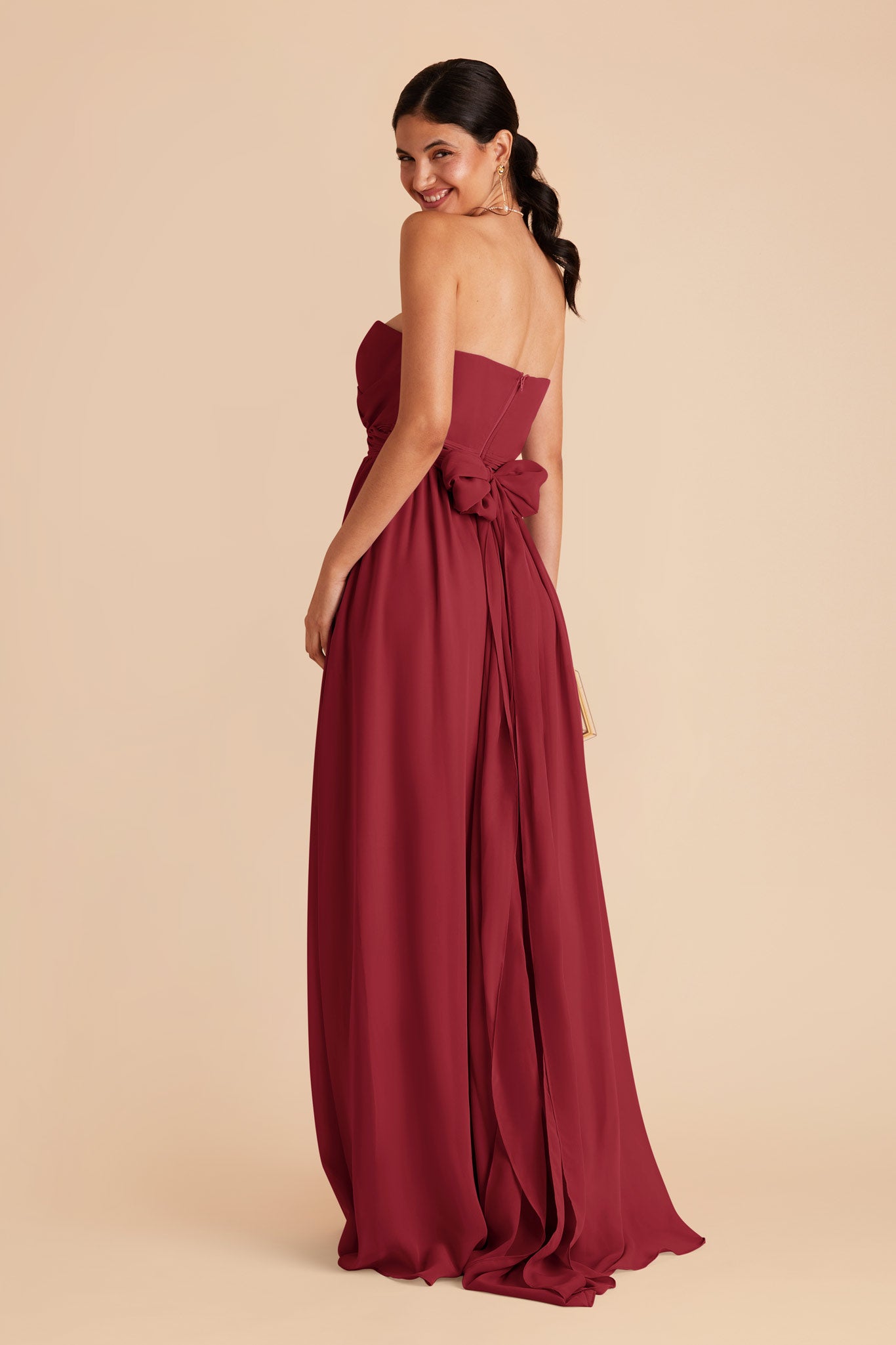 Convertible Bridesmaid Dress with Slit - Grace | Burgundy