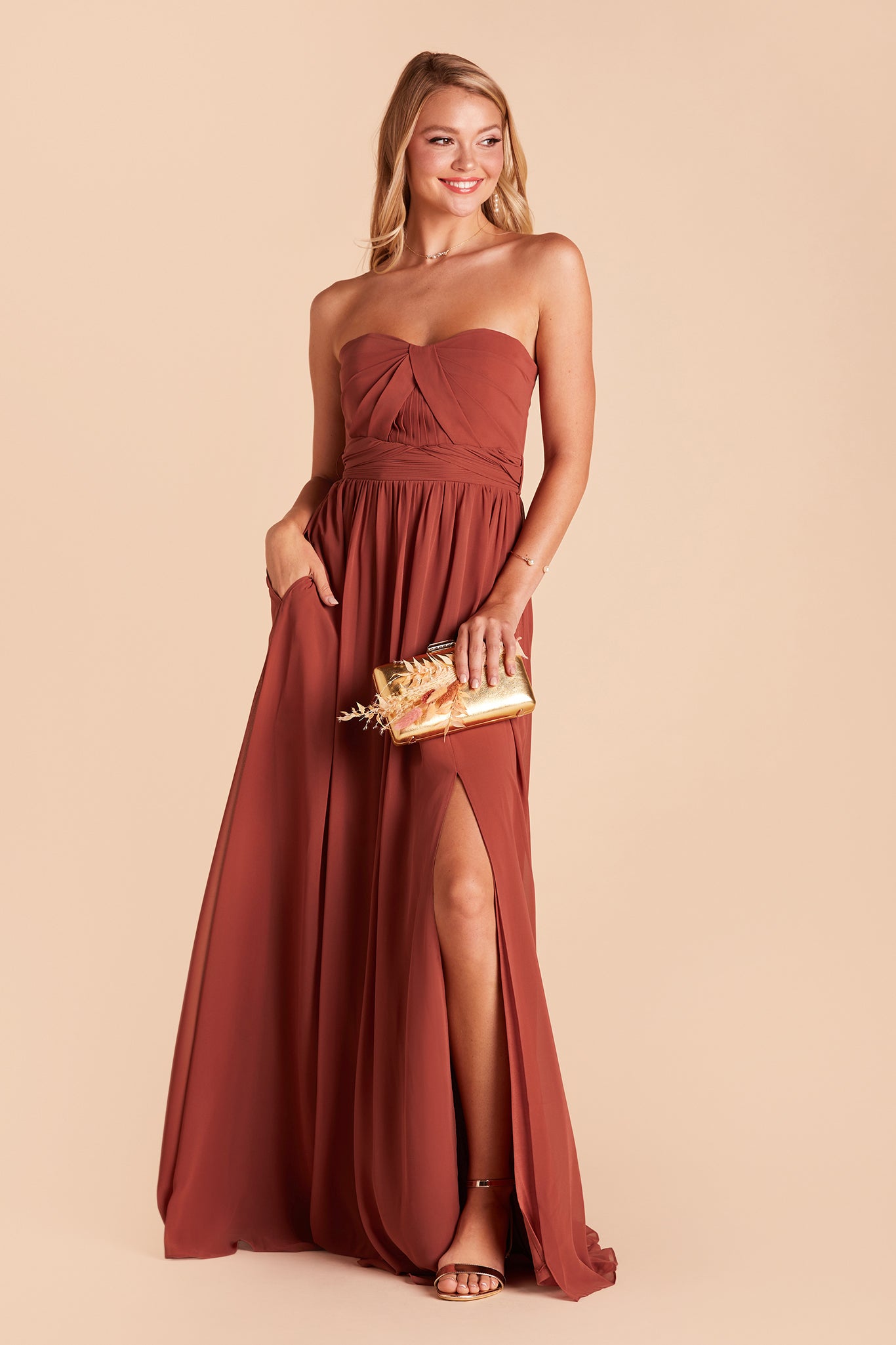 Convertible Bridesmaid Dress with Slit - Grace