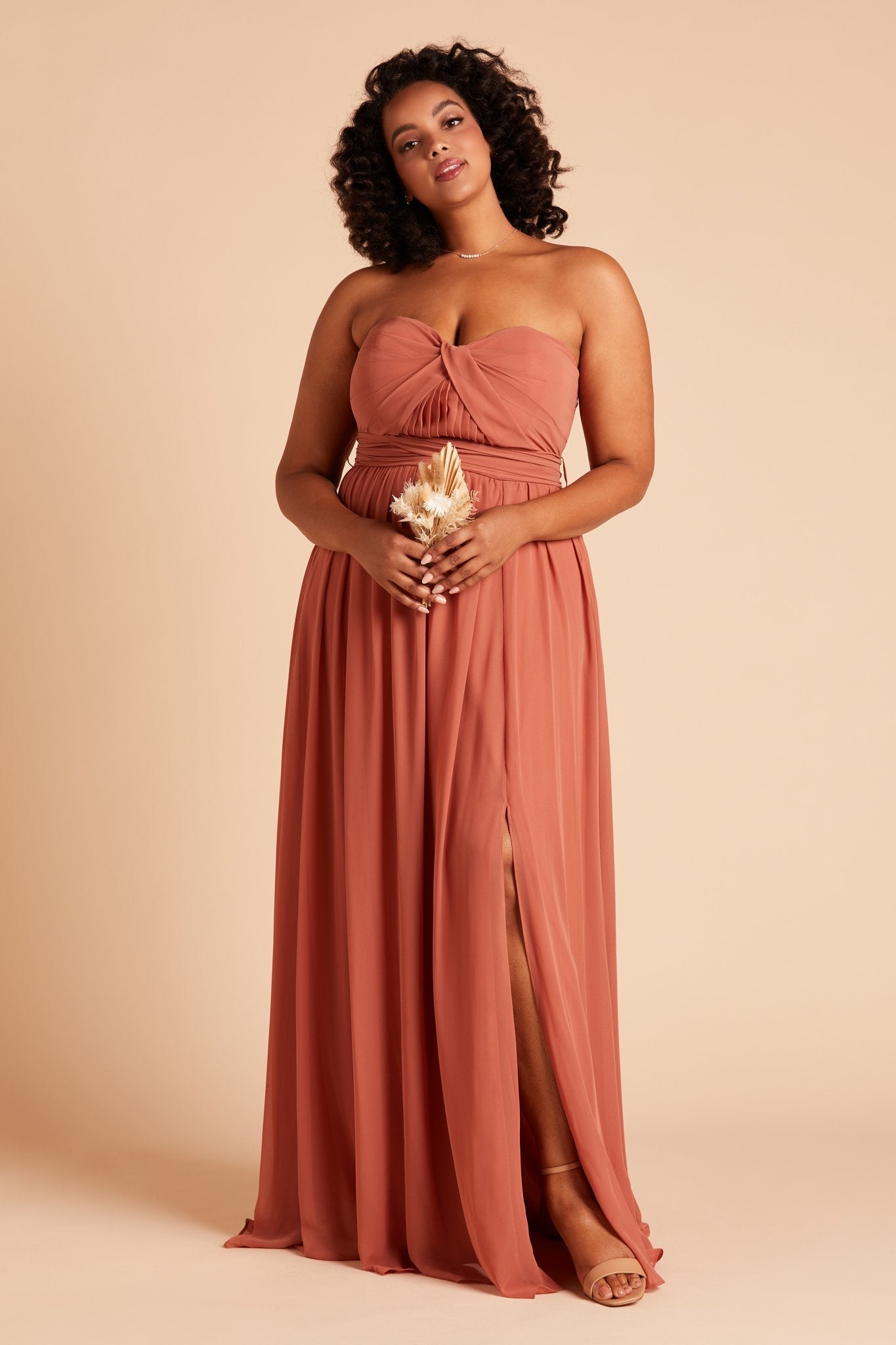 Convertible Bridesmaid Dress with Slit - Grace | Terracotta