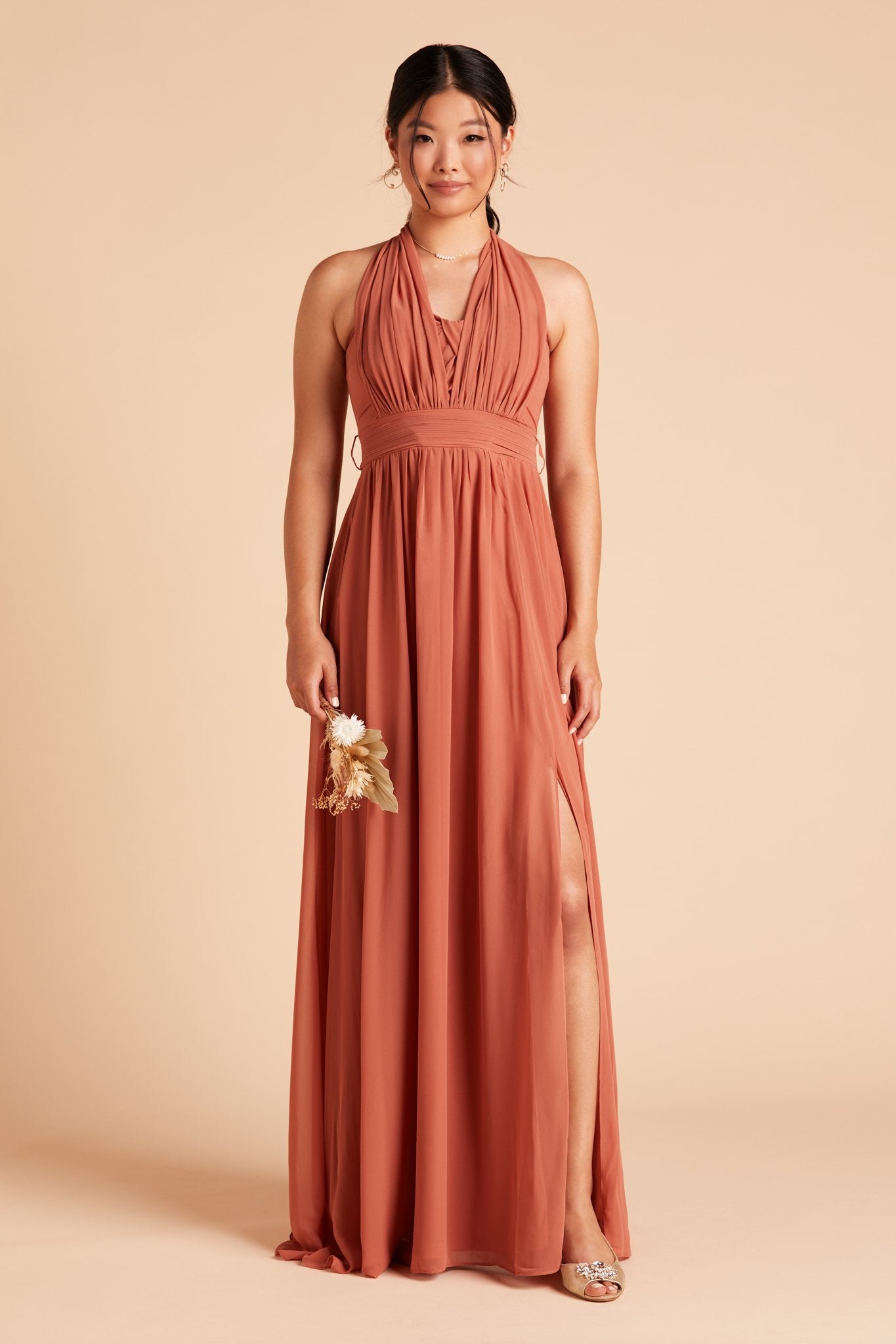 Convertible Bridesmaid Dress with Slit - Grace | Terracotta