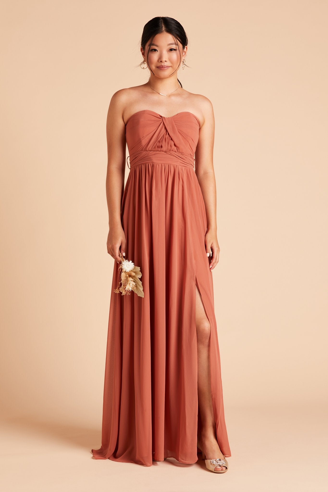 Convertible Bridesmaid Dress with Slit - Grace | Terracotta