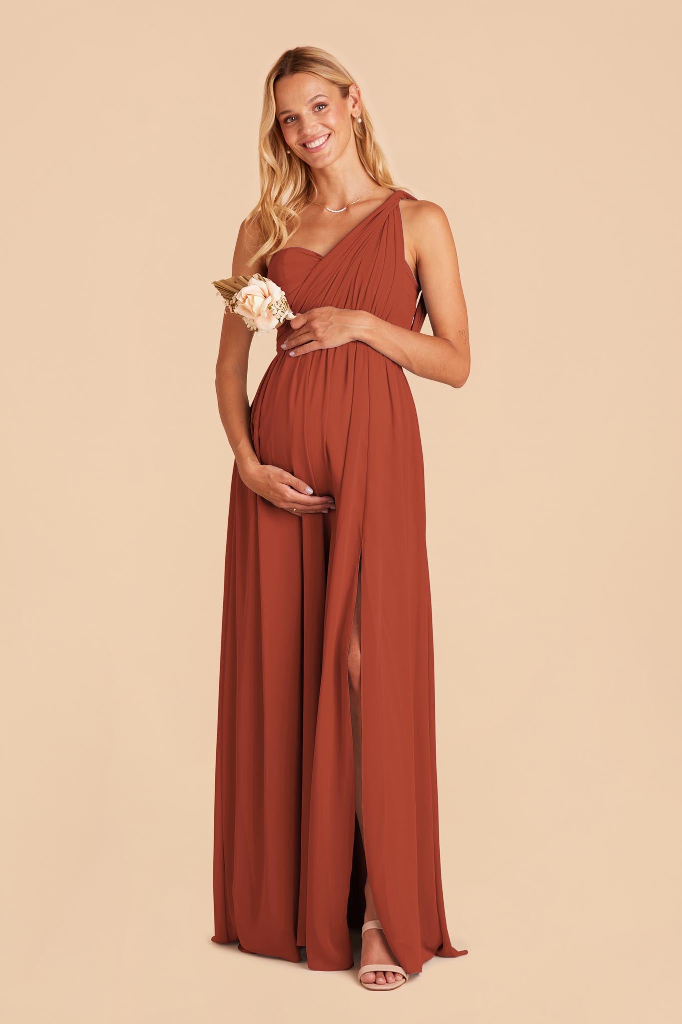 Convertible Bridesmaid Dress with Slit - Grace | Terracotta