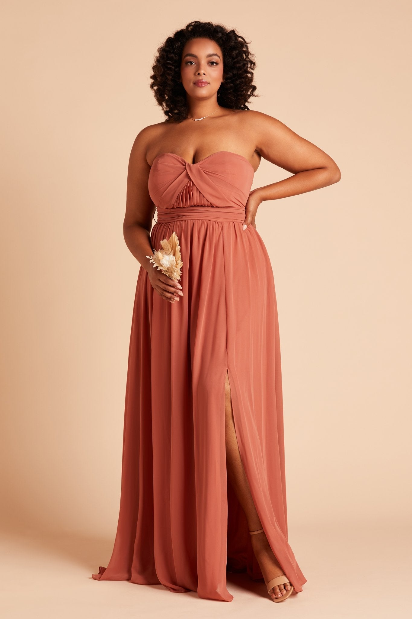 Convertible Bridesmaid Dress with Slit - Grace | Terracotta