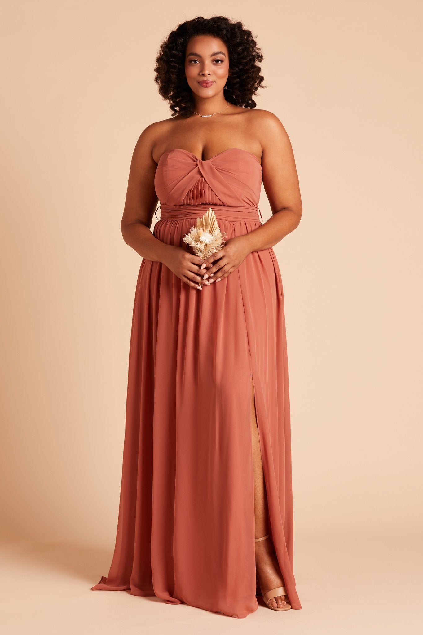 Convertible Bridesmaid Dress with Slit - Grace | Terracotta