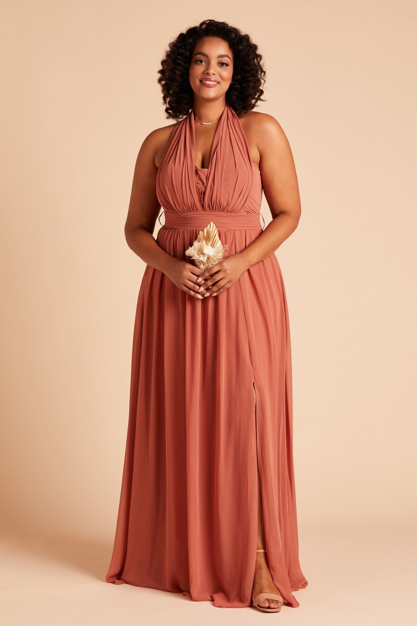 Convertible Bridesmaid Dress with Slit - Grace | Terracotta