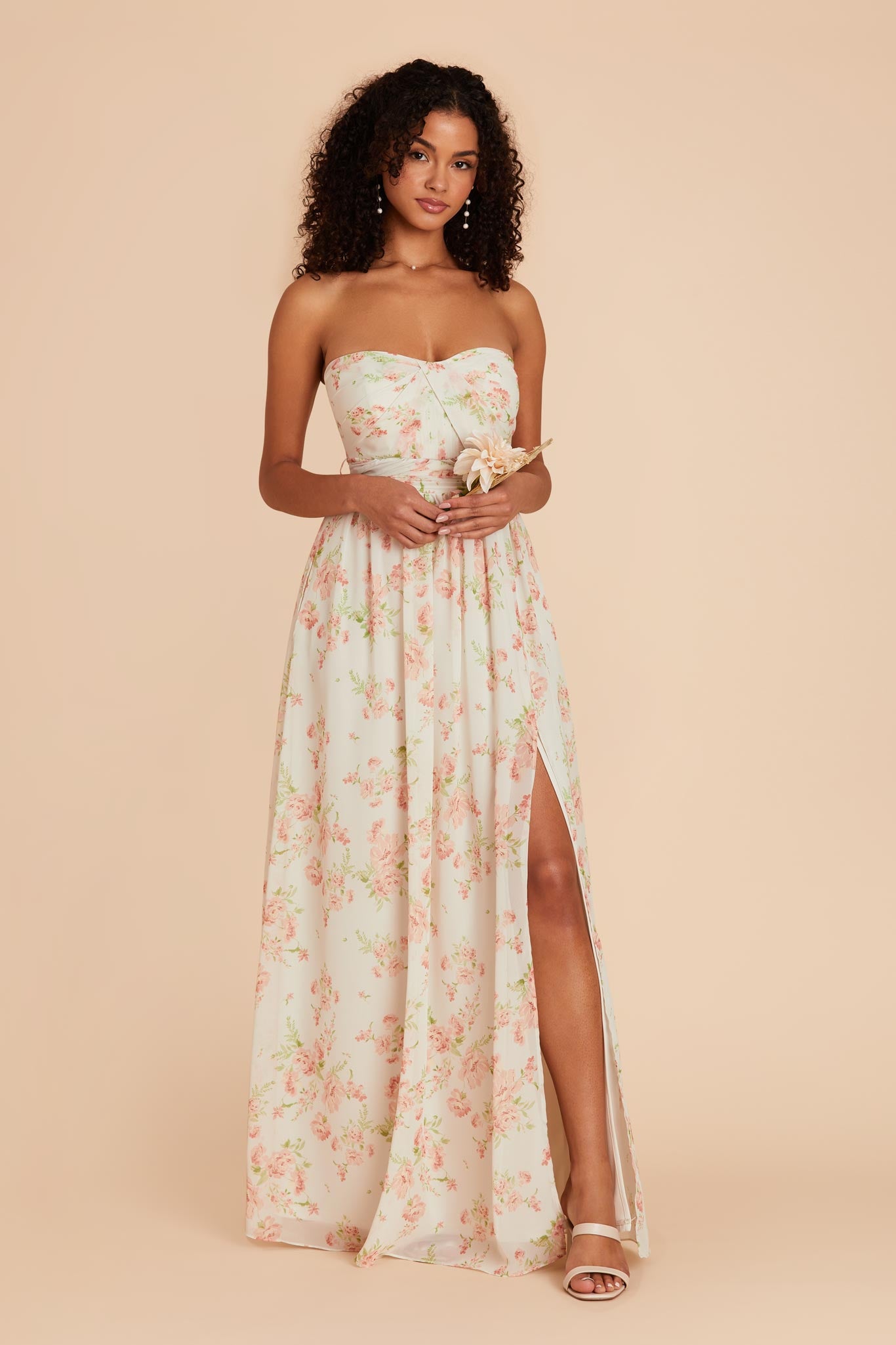 Convertible Bridesmaid Dress with Slit - Whimsical Blooms