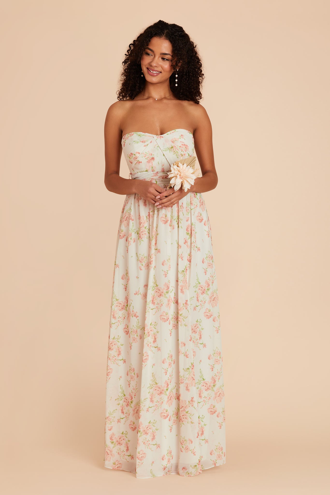 Convertible Bridesmaid Dress with Slit - Whimsical Blooms