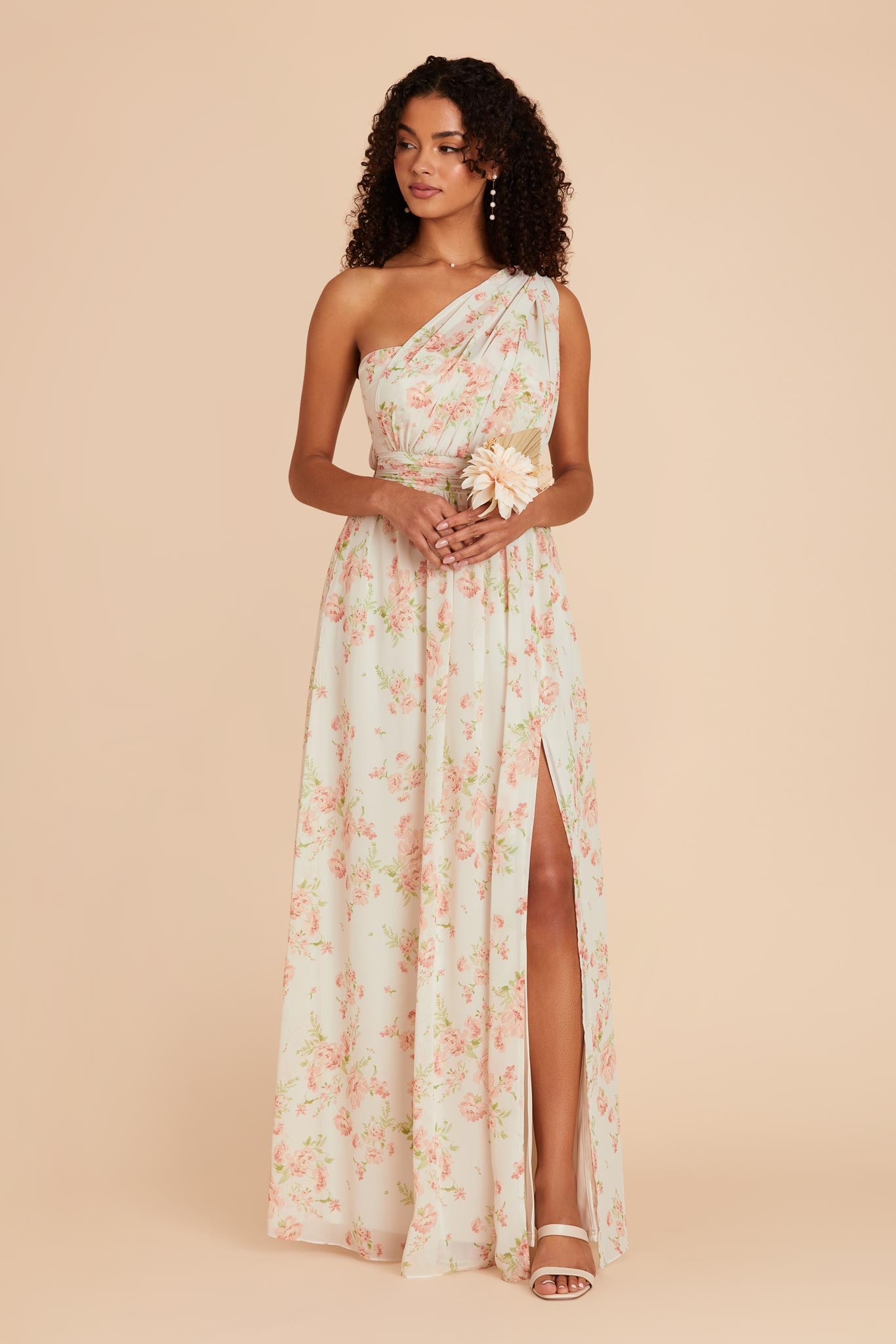 Convertible Bridesmaid Dress with Slit - Whimsical Blooms