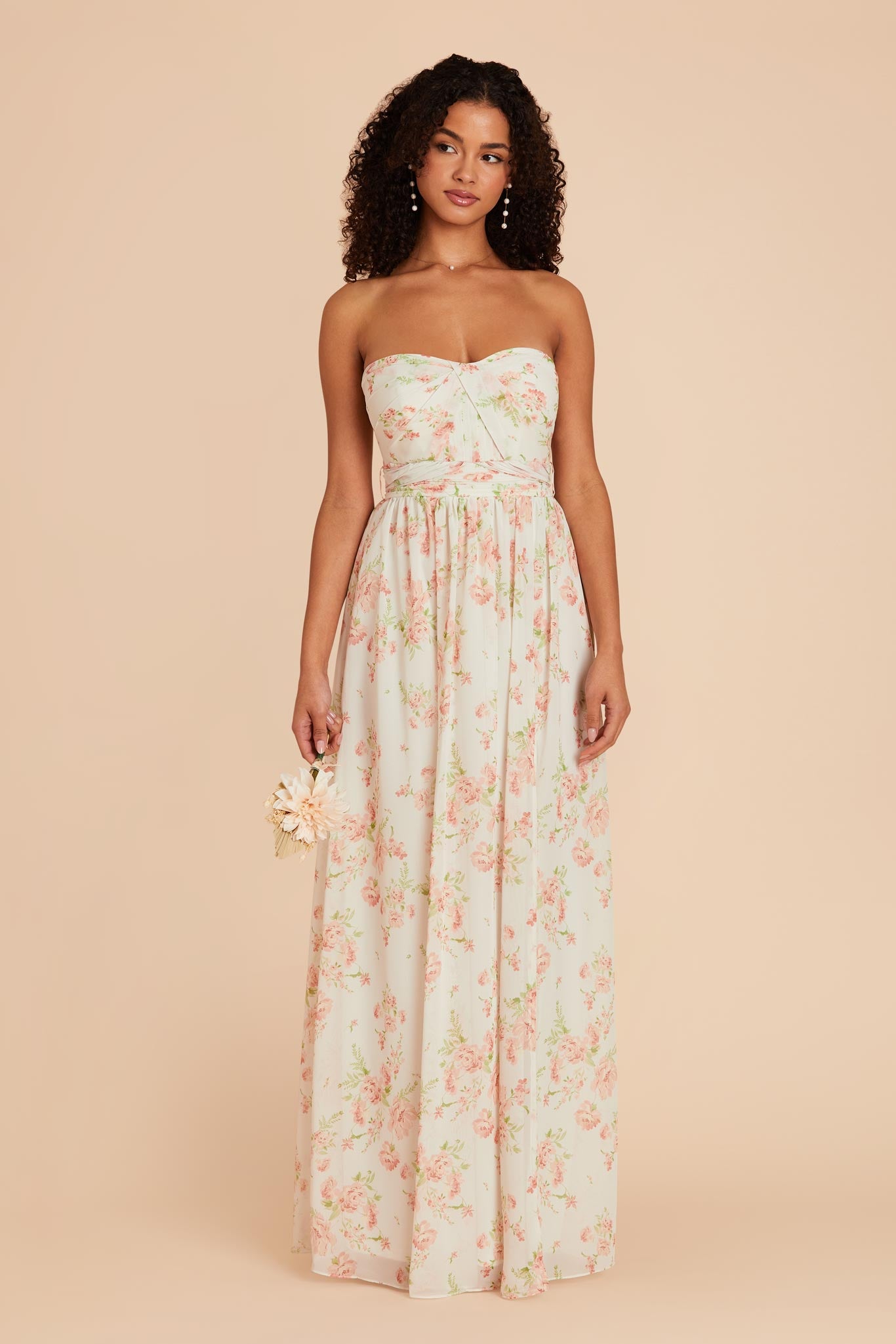 Convertible Bridesmaid Dress with Slit - Whimsical Blooms