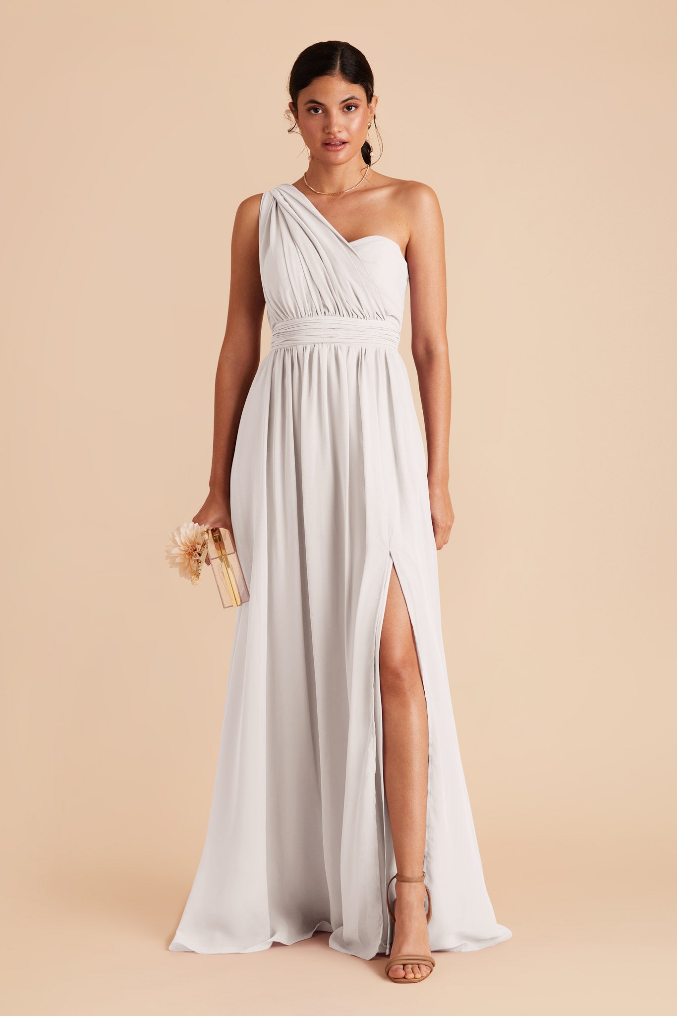 Convertible Bridesmaid Dress with Slit - Grace | Flowy & White