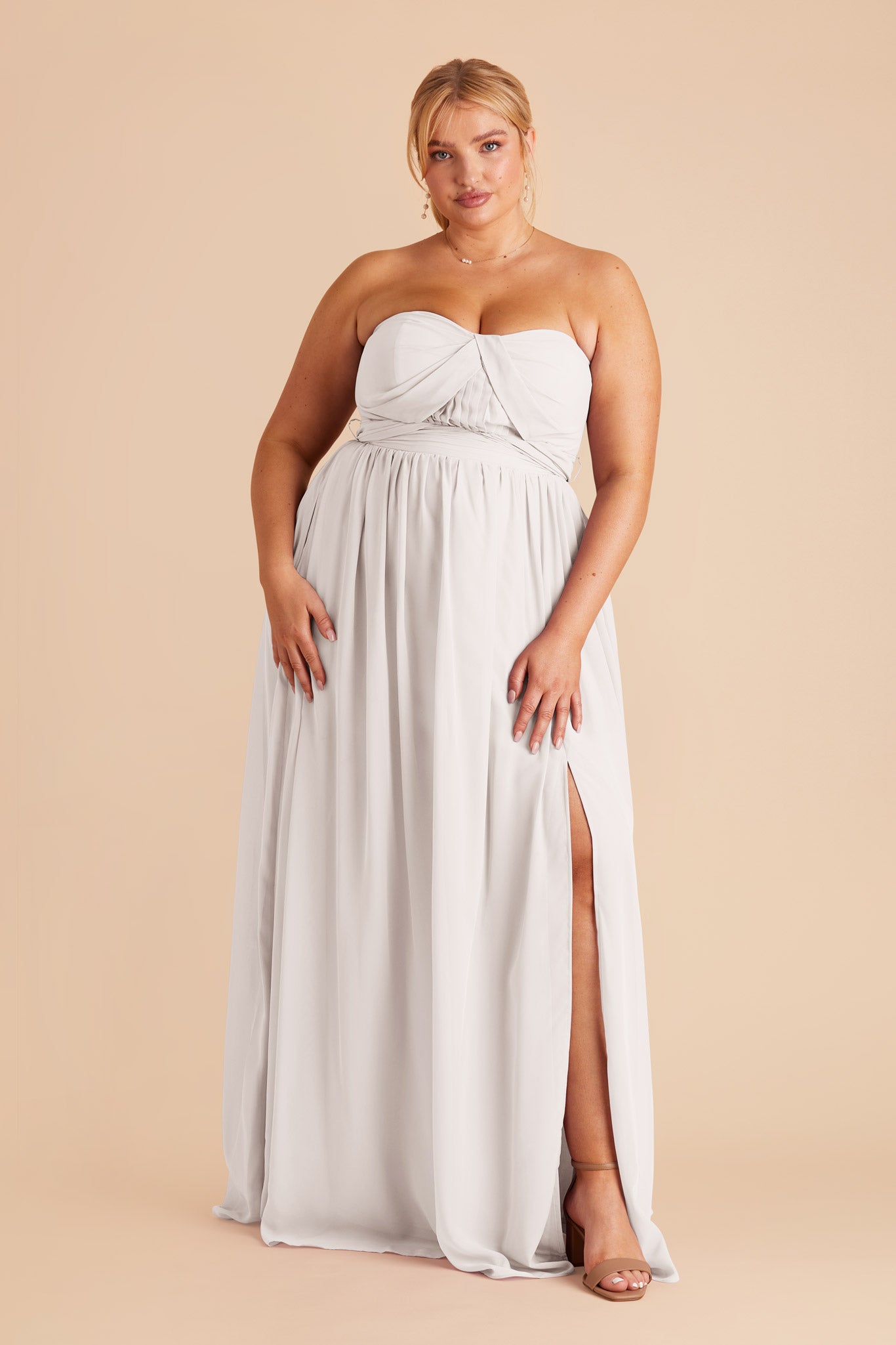 Convertible Bridesmaid Dress with Slit - Grace | Flowy & White
