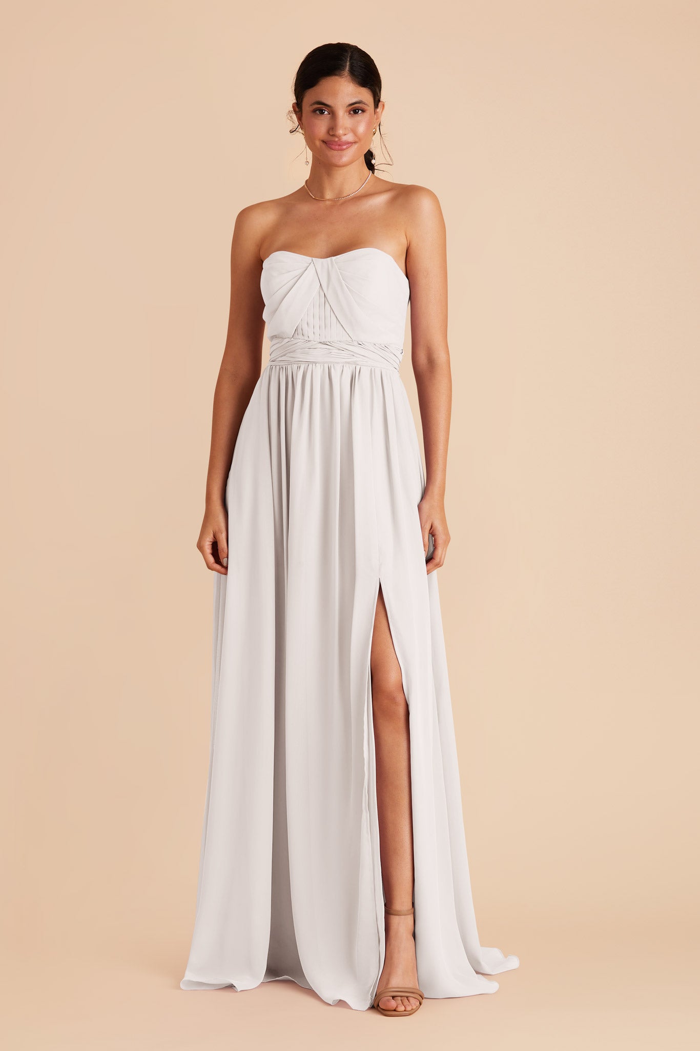 Convertible Bridesmaid Dress with Slit - Grace | Flowy & White