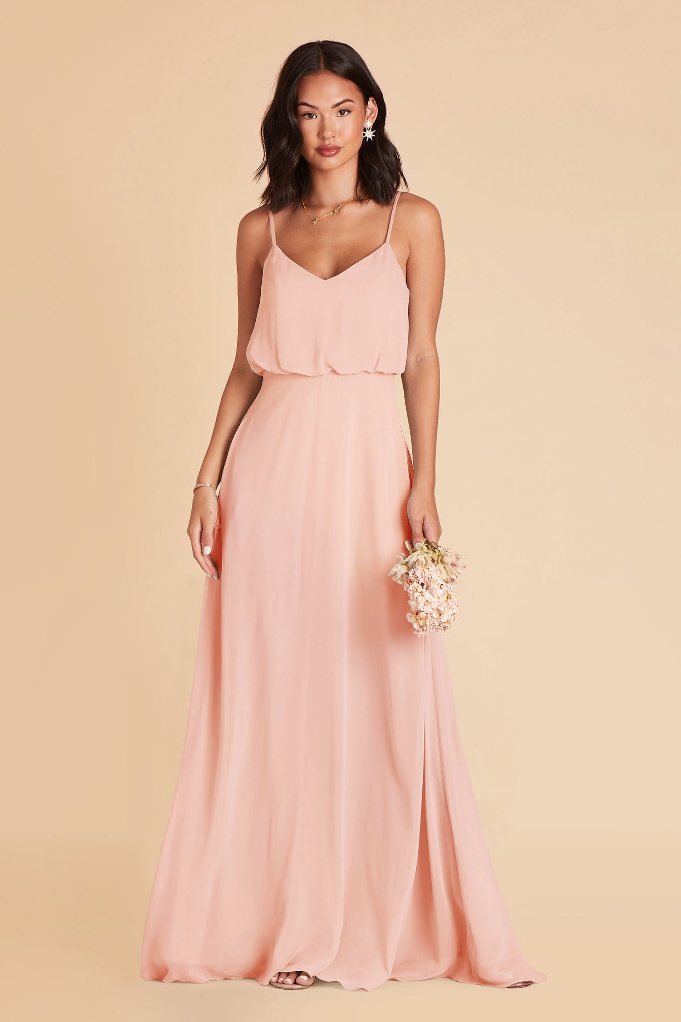 Blouson Bridesmaid Dress in Blush Pink | Gwennie
