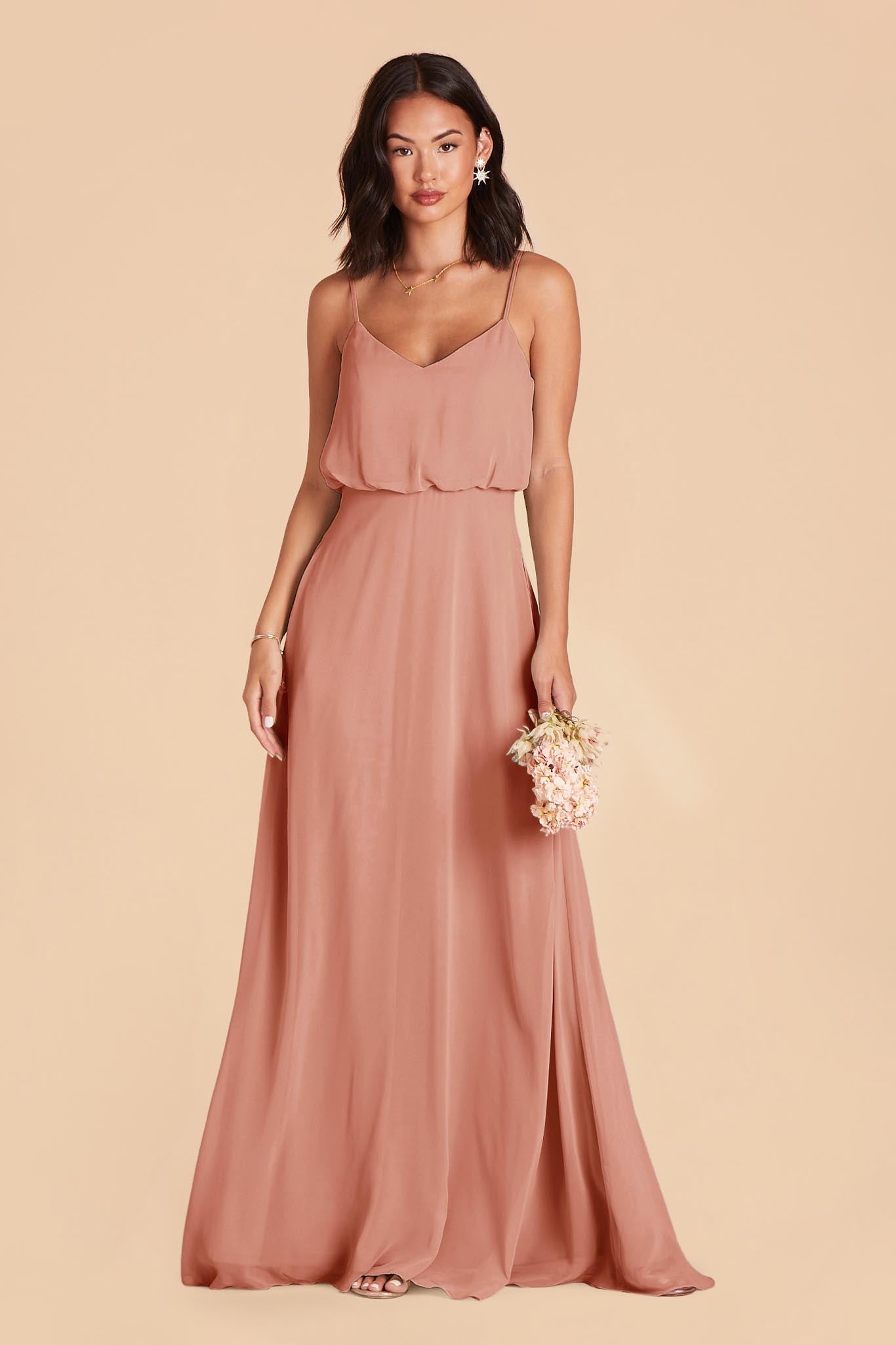 Classic Blouson Bridesmaid Dress in Dusty Rose | Gwennie