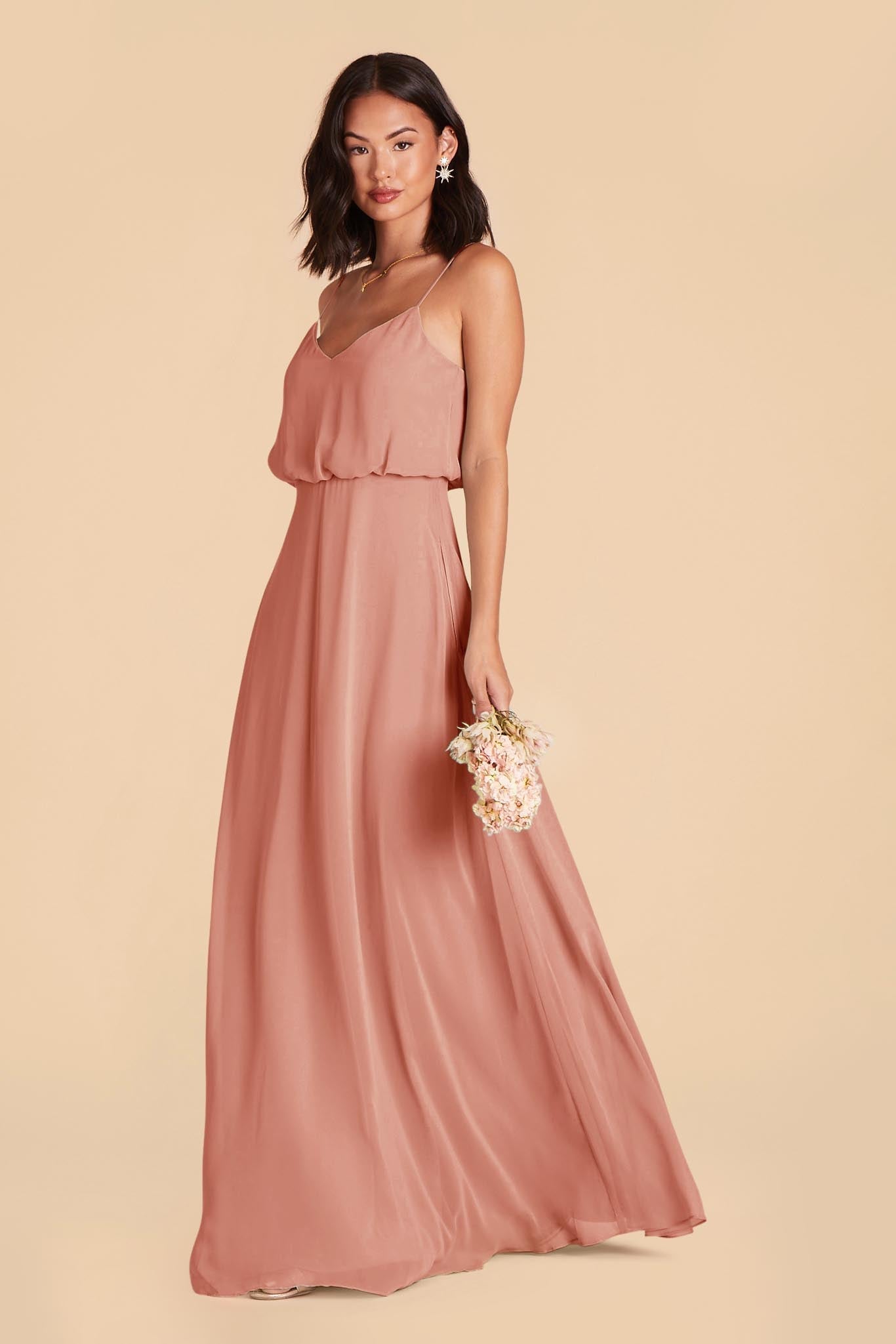 Classic Blouson Bridesmaid Dress in Dusty Rose | Gwennie